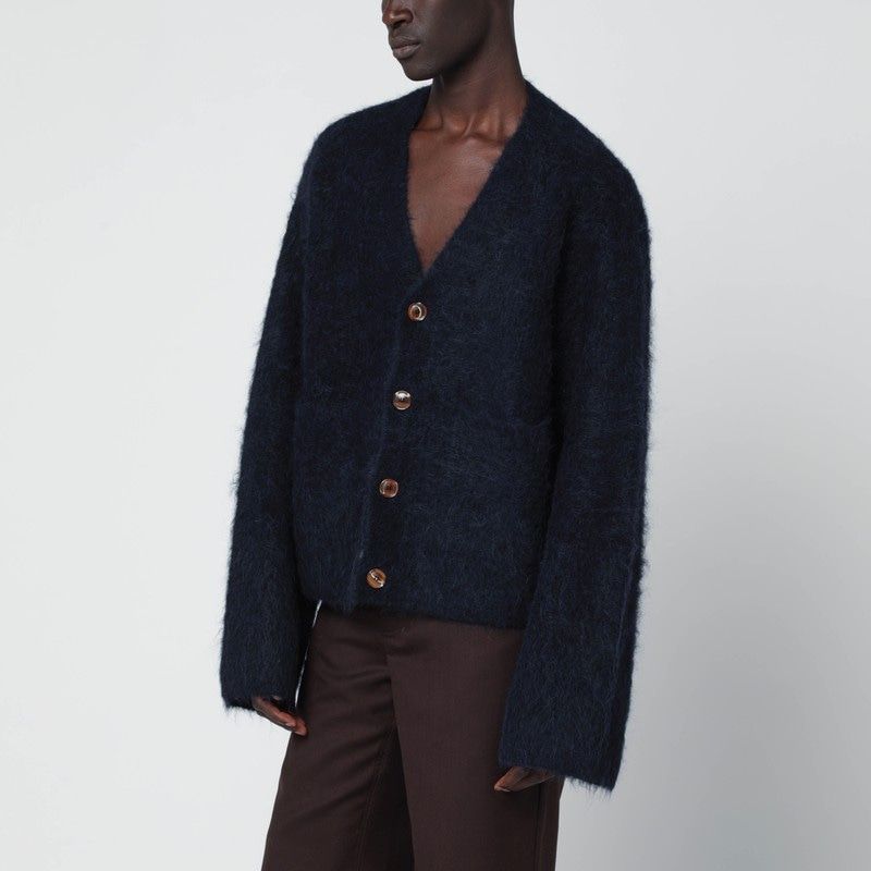 SÉFR Textured Alpaca Blend Cardigan for Men - Slightly Cropped