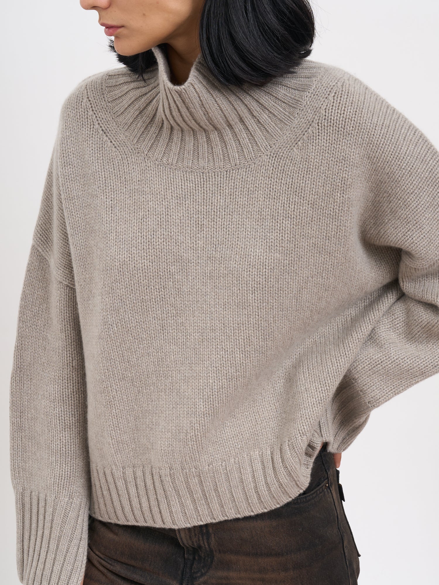 SOFT GOAT Chunky Knit High Neck Cashmere Sweater - Women's