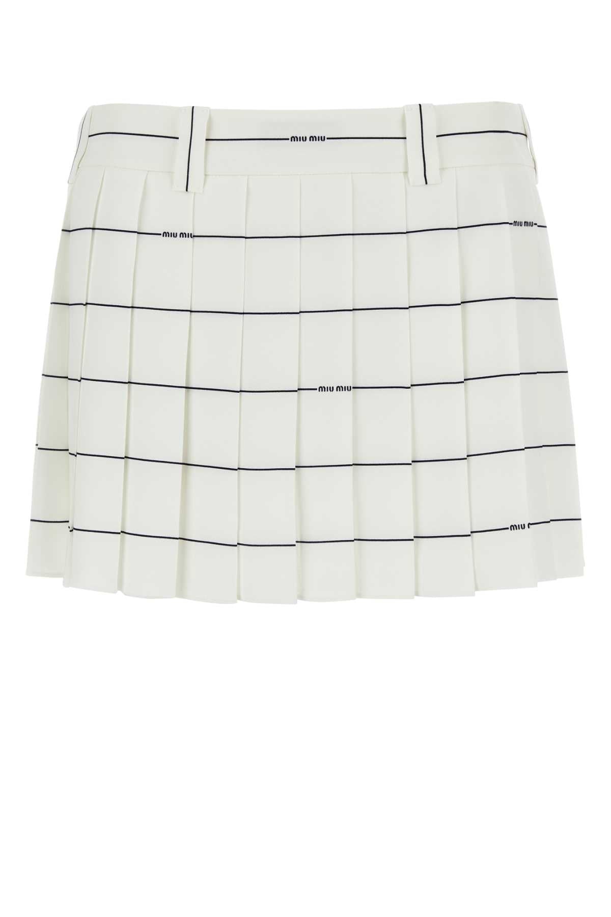 MIU MIU Trendy Mini Skirt with Striped Print