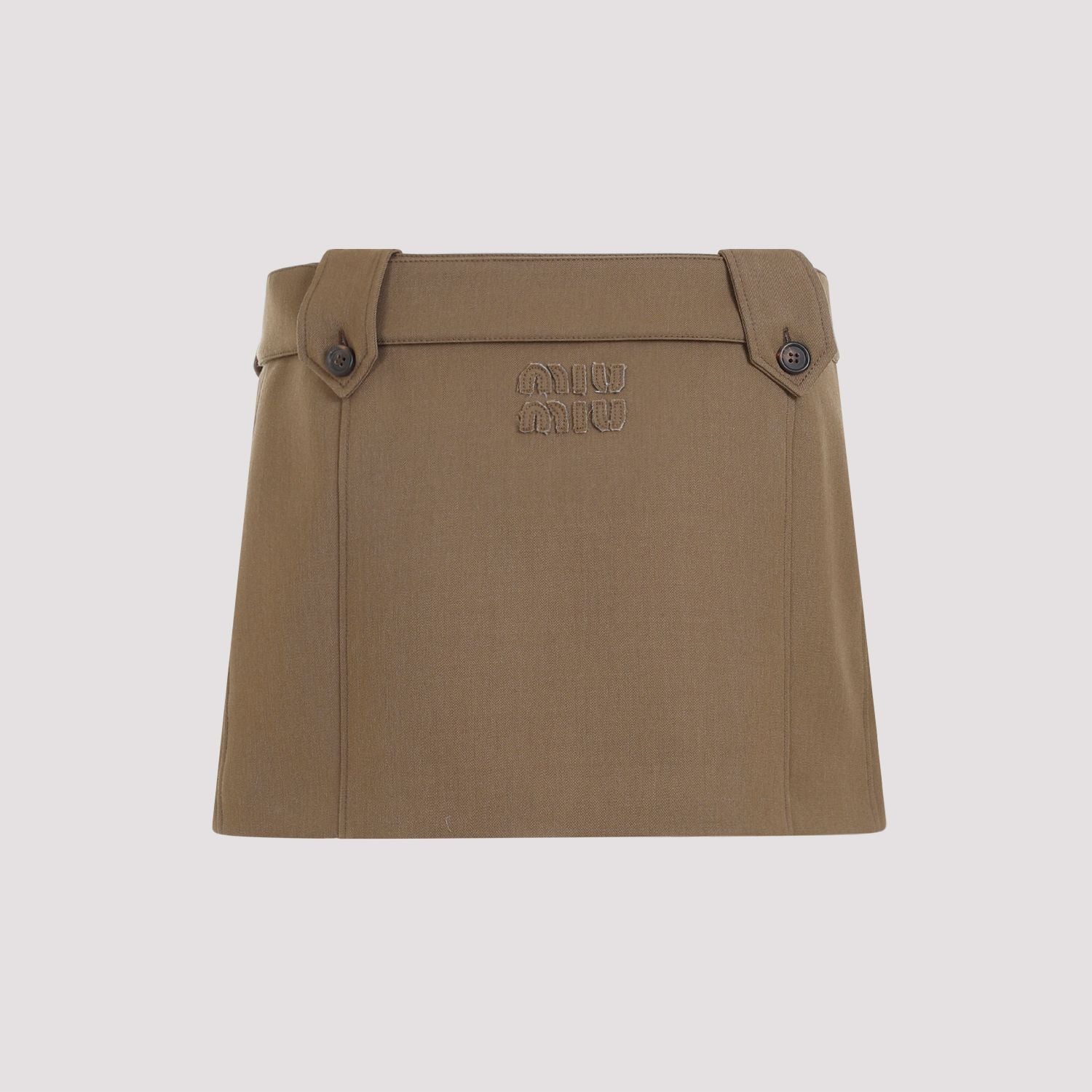 MIU MIU Chic Gabardine Mini Skirt for Women - SS25 Collection