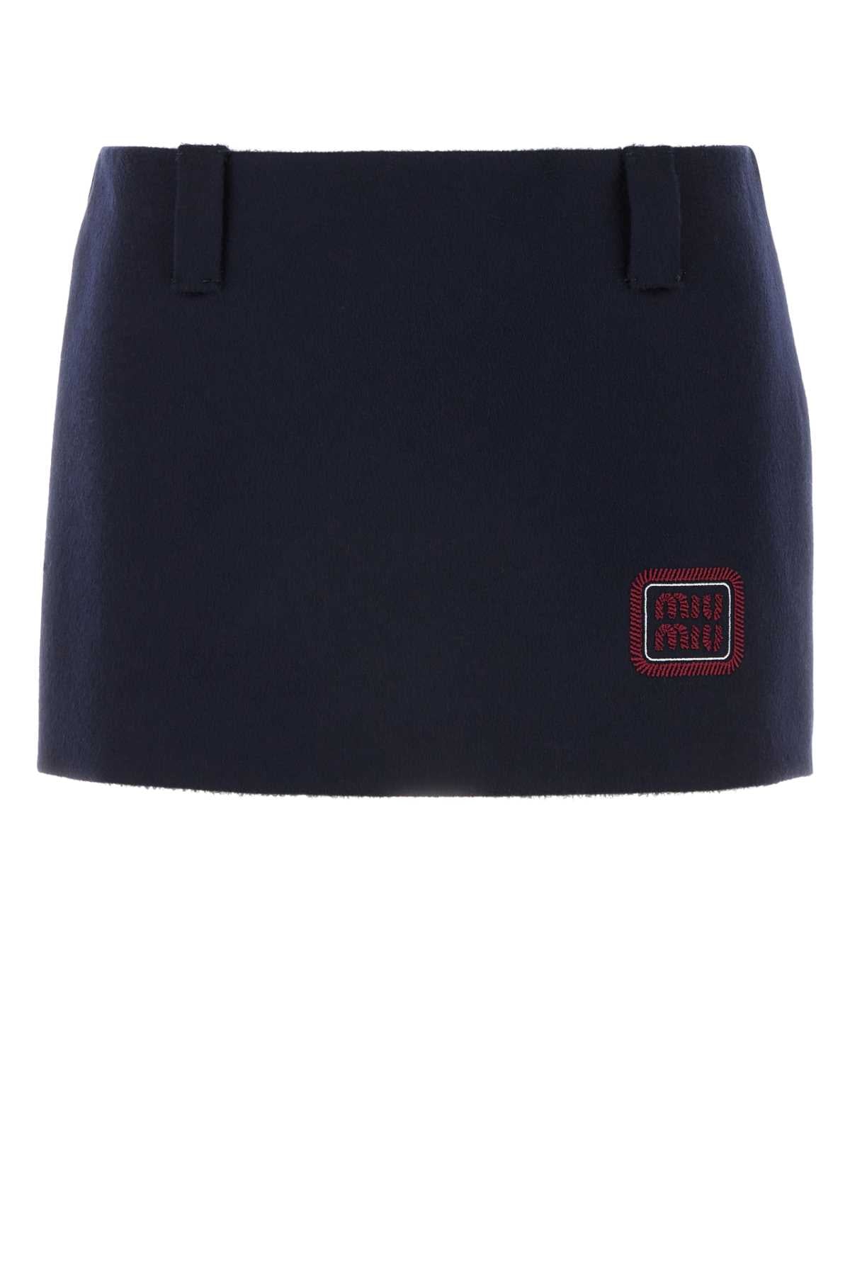 MIU MIU Wool Blend Mini Skirt
