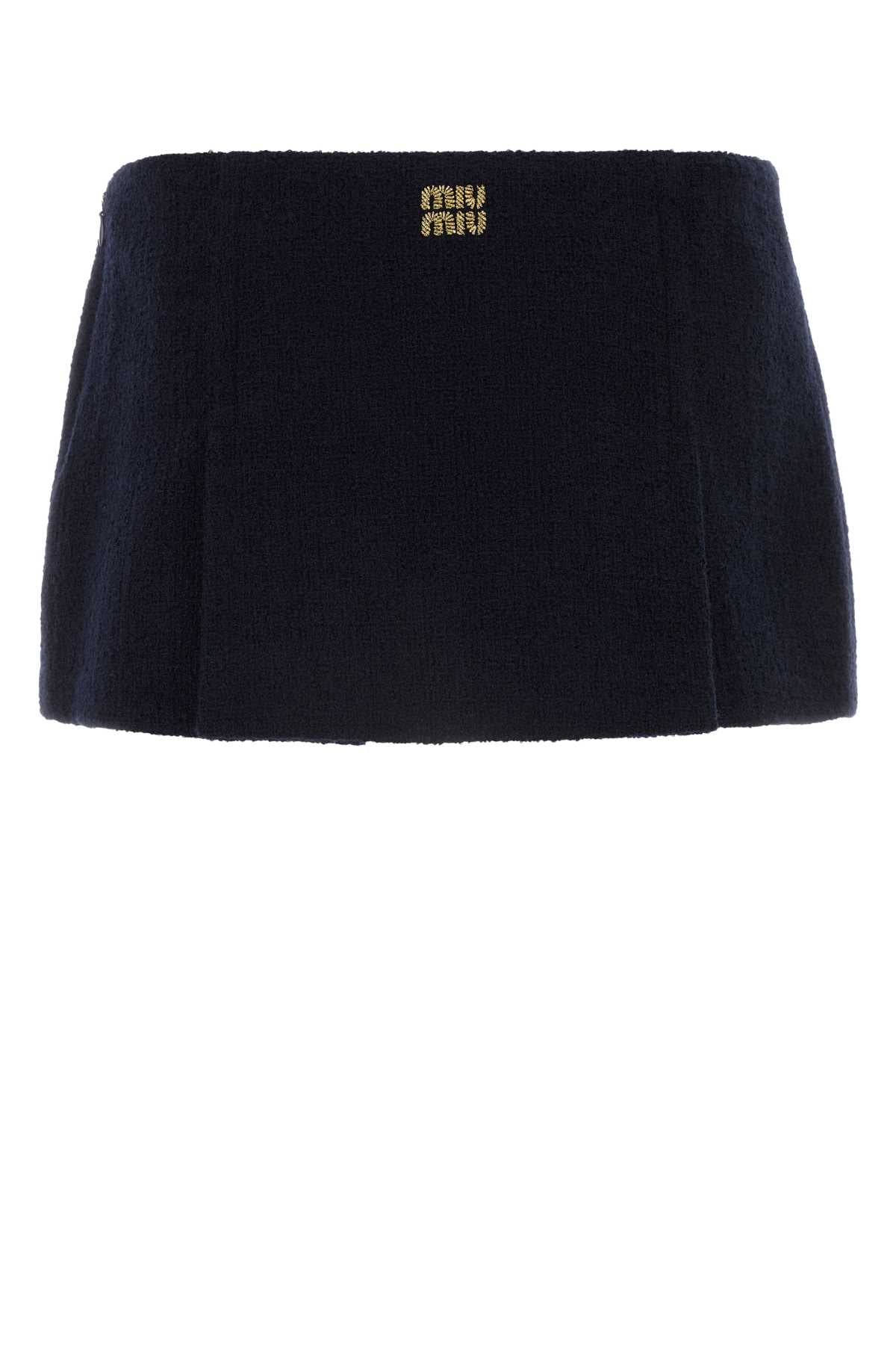 MIU MIU Wool Blend Mini Skirt