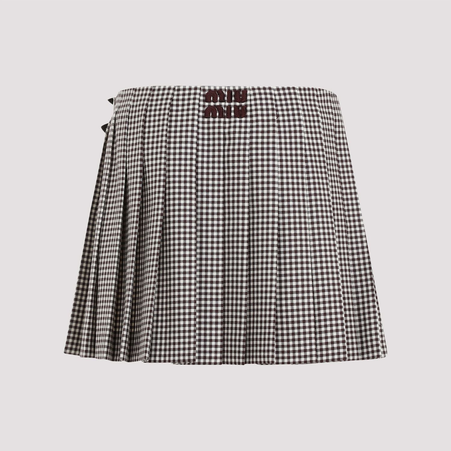 MIU MIU Elegant Wool Mini Skirt for Women