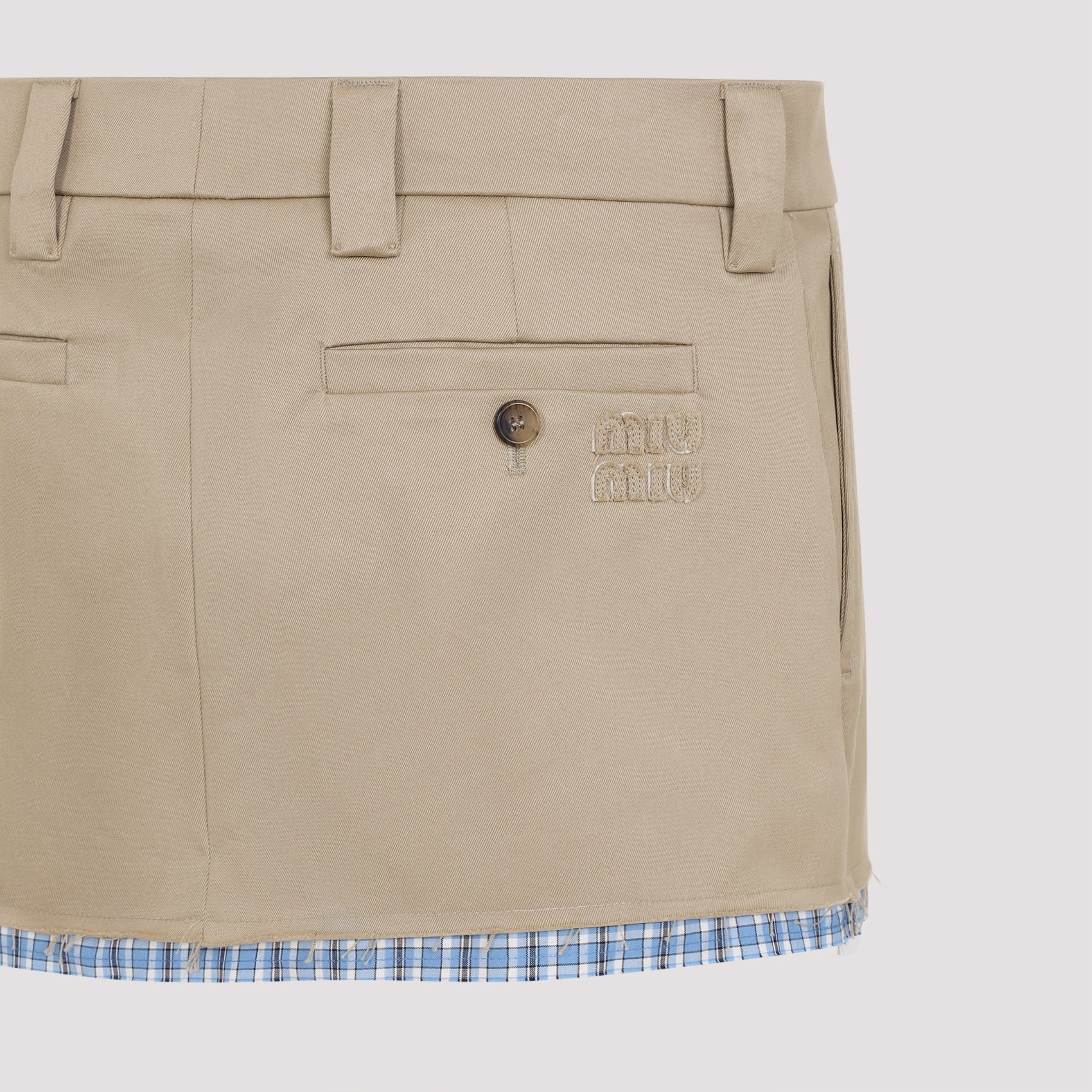 MIU MIU Chic Cotton Mini Skirt for Women - SS25 Collection