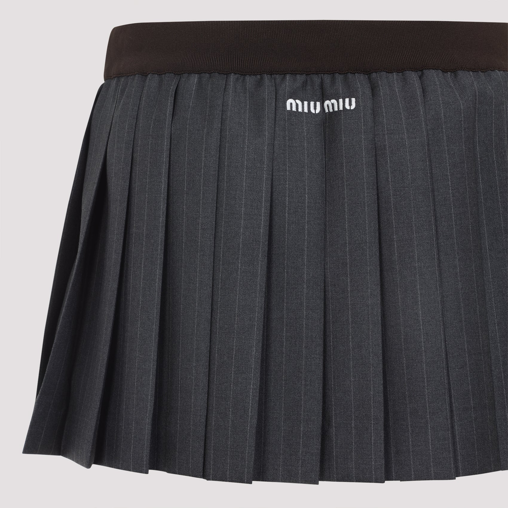 MIU MIU Chic Women's Mini Skirt in 100% Virgin Wool