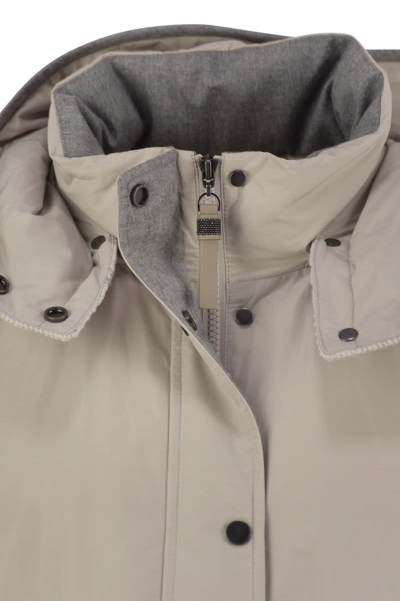 BRUNELLO CUCINELLI Water-Repellent Tech Cotton Taffeta Down Jacket with Hood