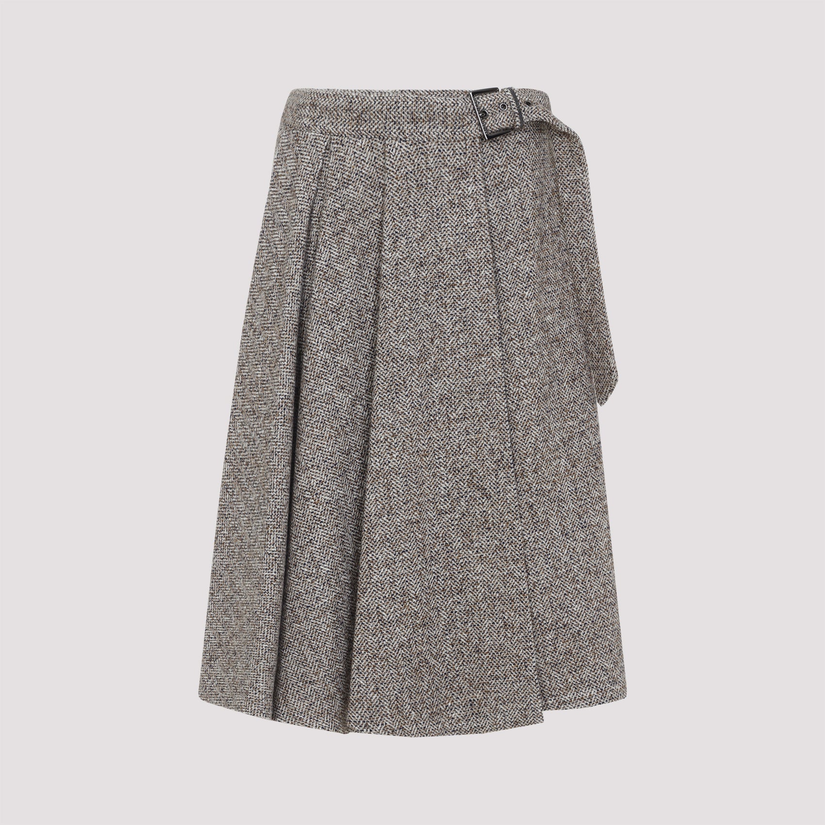 BRUNELLO CUCINELLI Pleated Skirt with Belt - Fall/Winter 2025