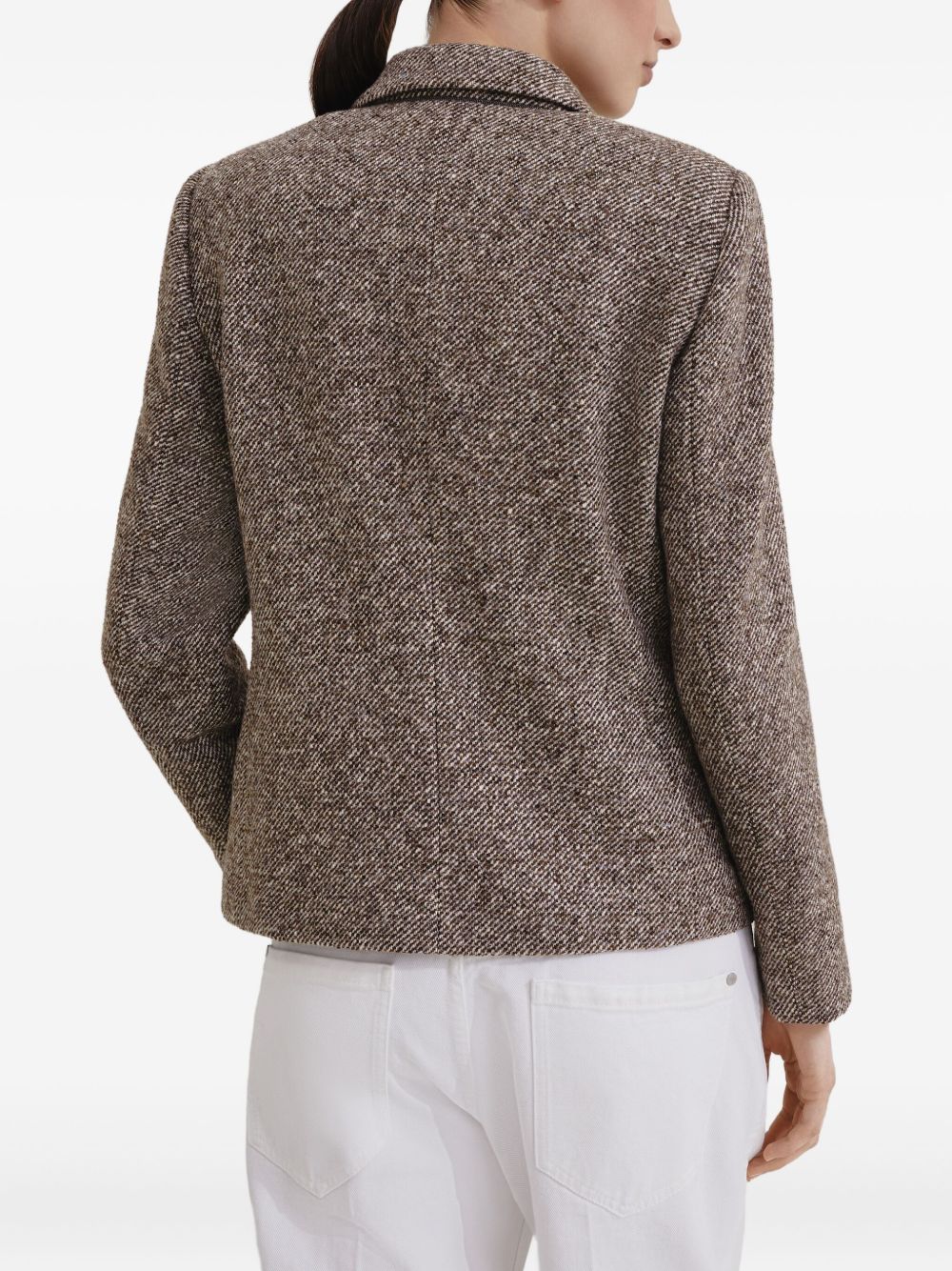 BRUNELLO CUCINELLI Melange Wool Jacket with Shiny Details for Her