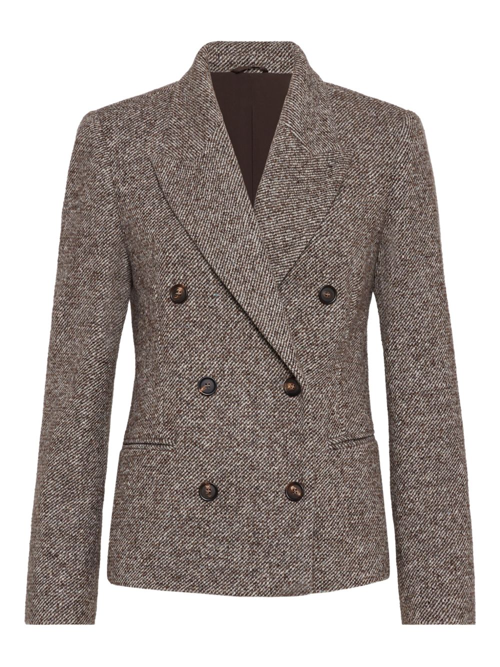 BRUNELLO CUCINELLI Melange Wool Jacket with Shiny Details for Her