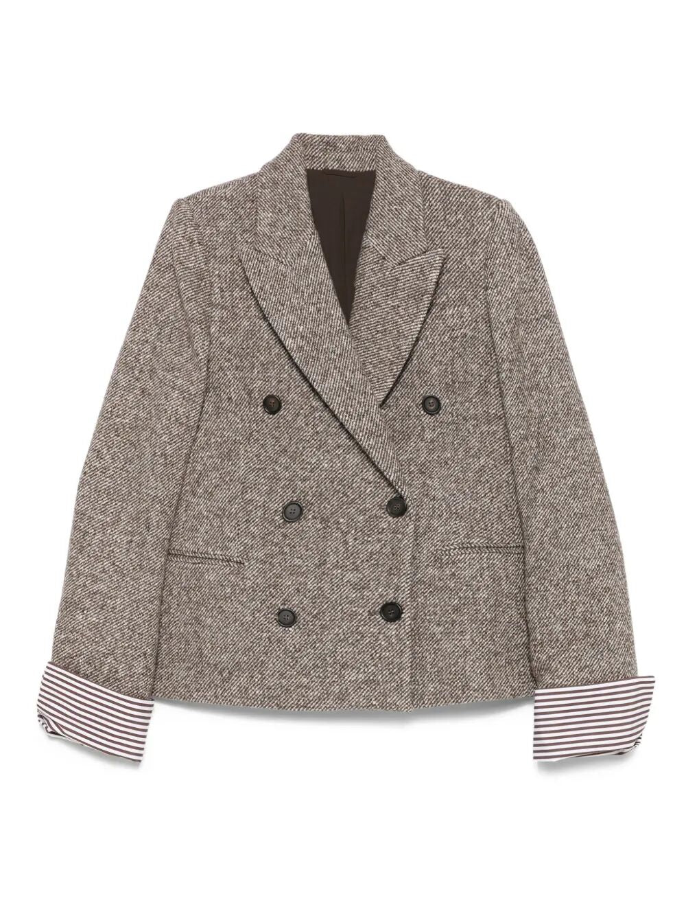 BRUNELLO CUCINELLI Double-Breasted Wool Short Jacket