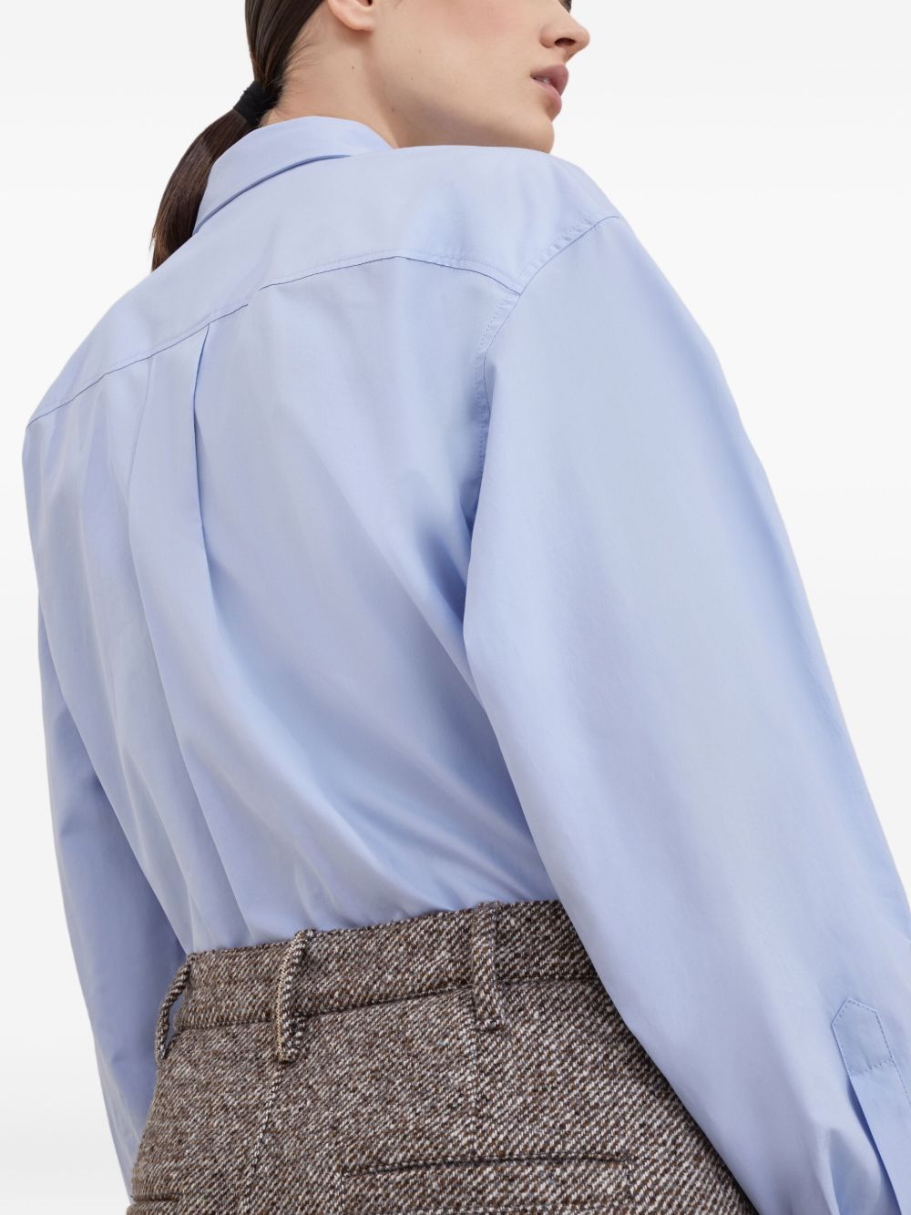 BRUNELLO CUCINELLI High Waist Wool Long Skirt with Front Split Detail