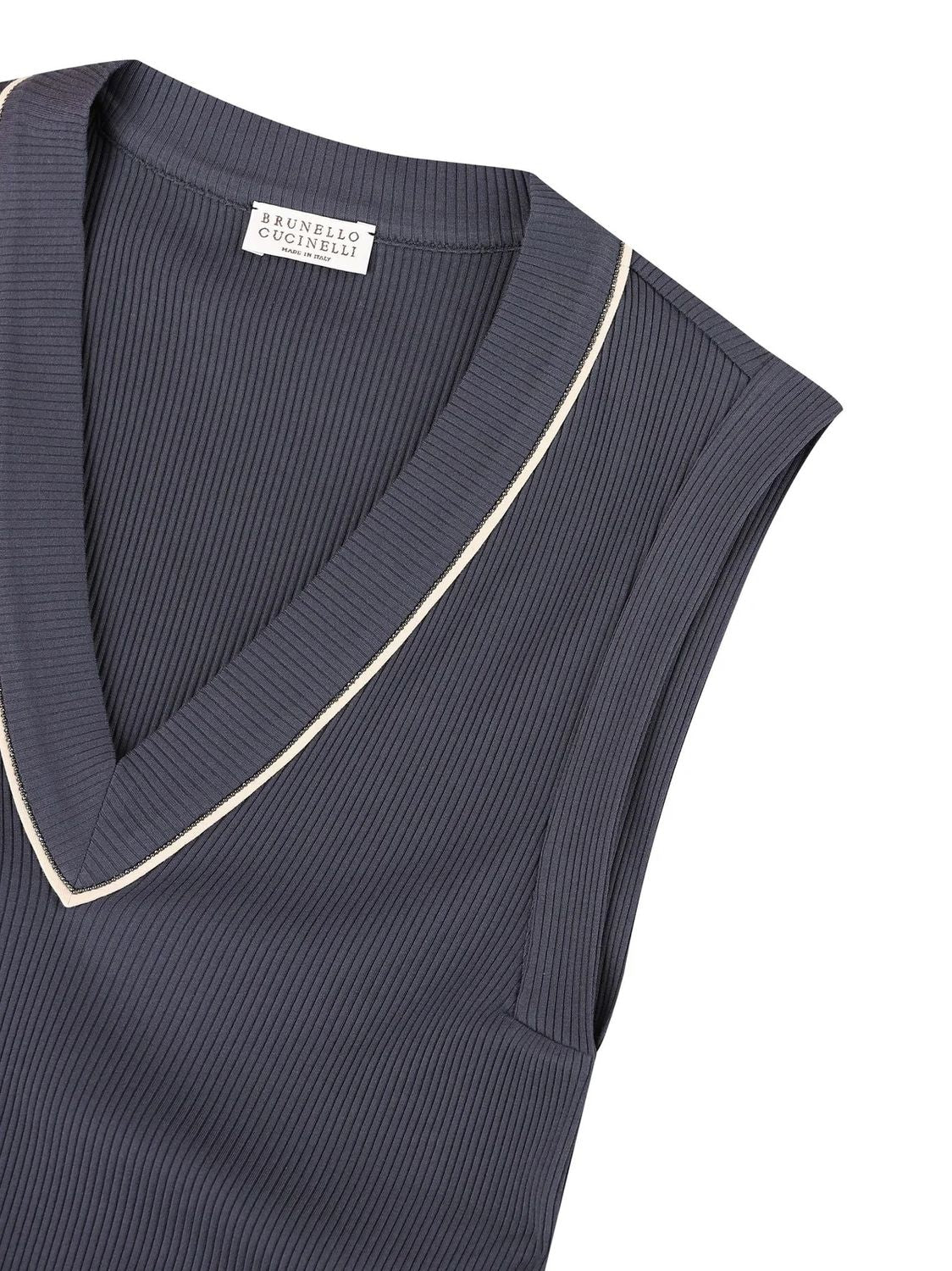 BRUNELLO CUCINELLI Cotton V-Necked Top