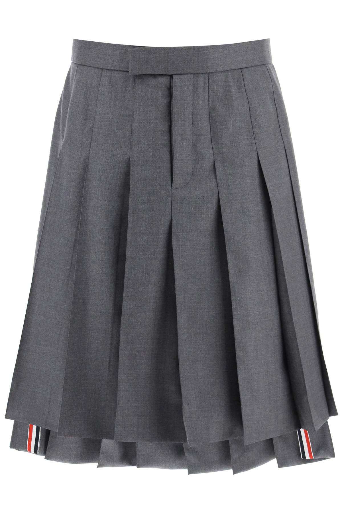 THOM BROWNE Classic Rise Backstrap Knee Length Pleated Skirt - Fit 1