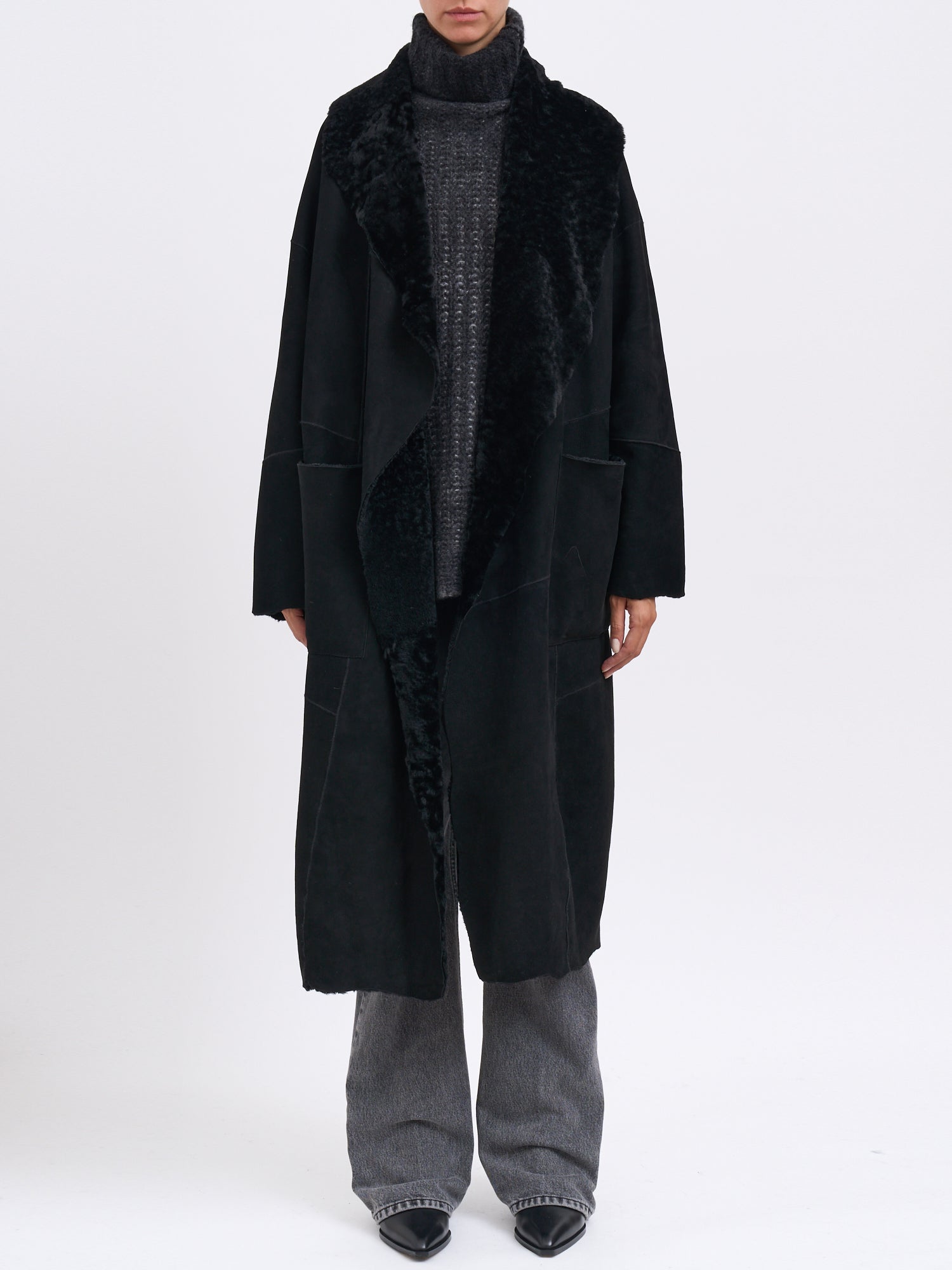 GIORGIO BRATO Oversized Sheepskin Jacket