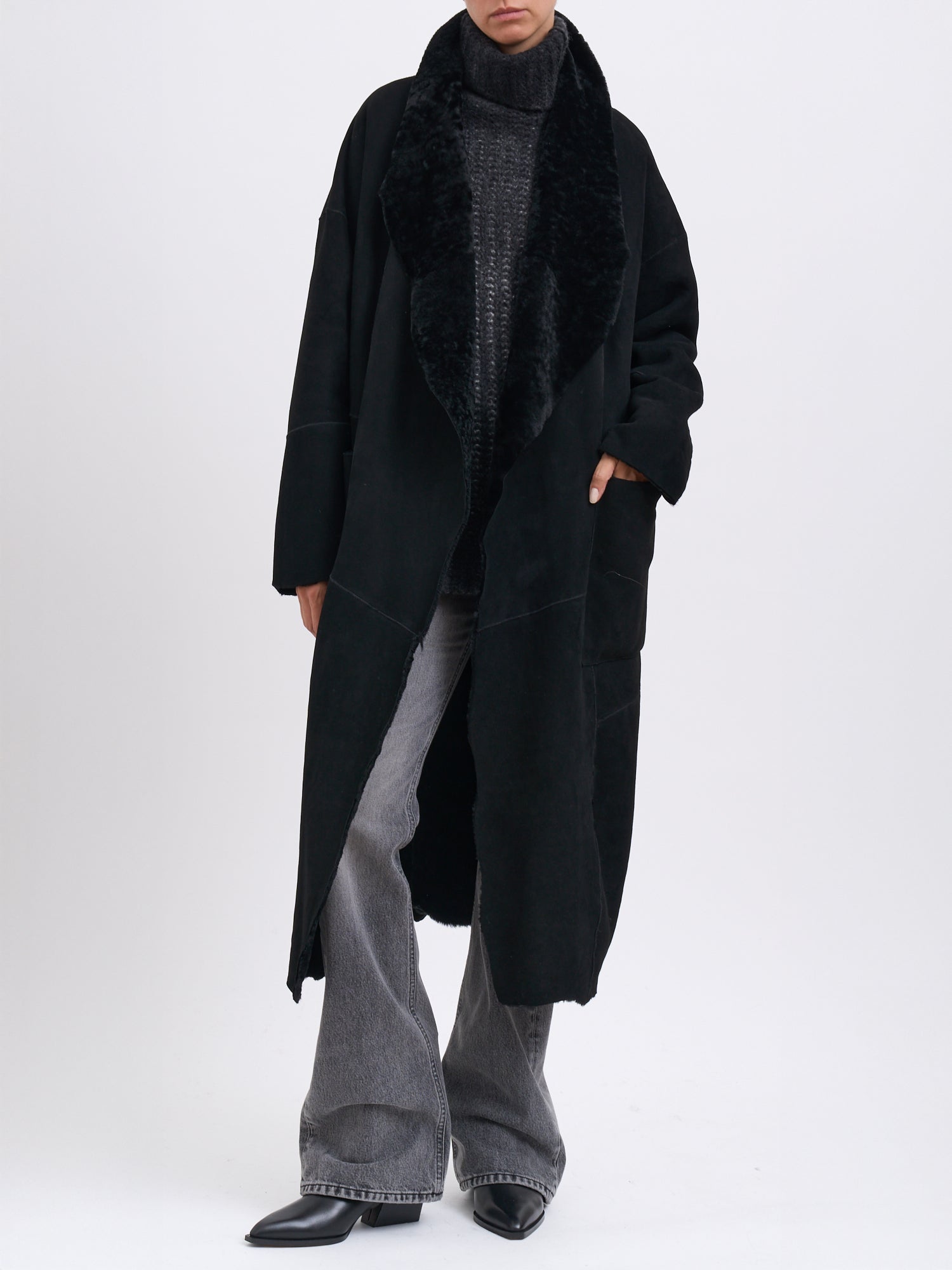 GIORGIO BRATO Oversized Sheepskin Jacket