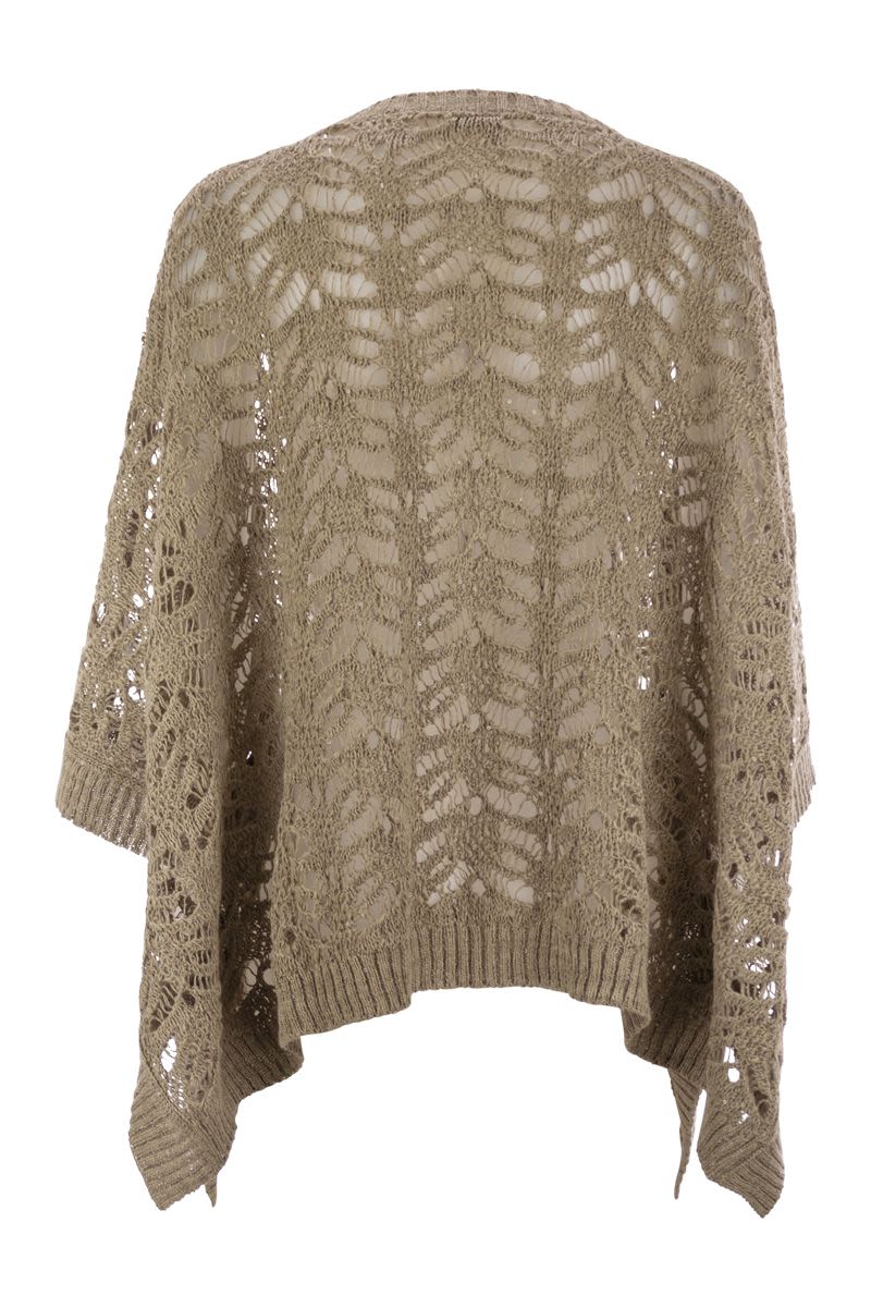 BRUNELLO CUCINELLI Foliage Lace Knit Poncho - SS25 Women’s Collection