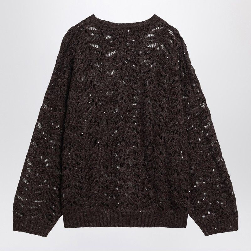 BRUNELLO CUCINELLI Perforated Sweater with Micro Sequins for Women