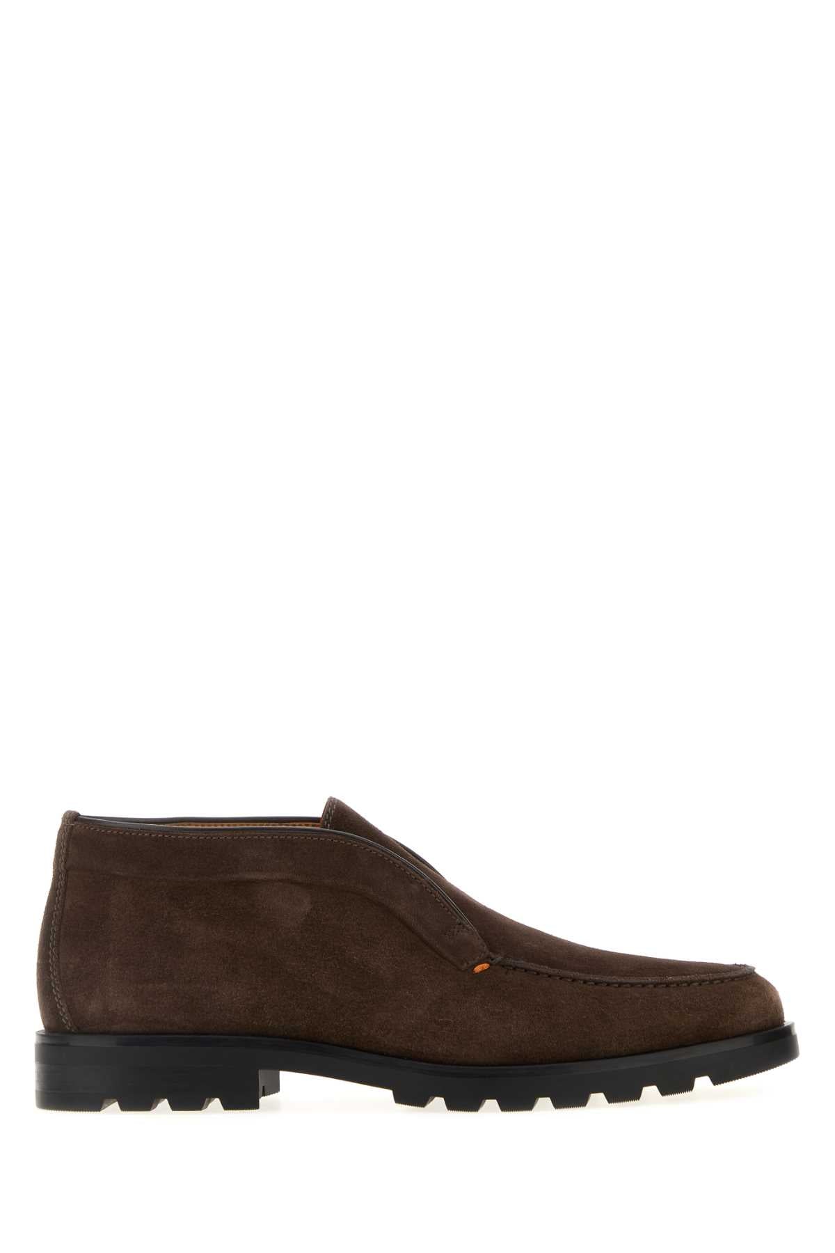 SANTONI Suede Desert Slip-Ons for Men