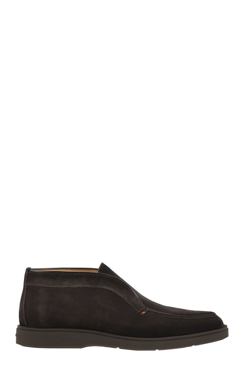 SANTONI Men's Suede Leather Desert Boot