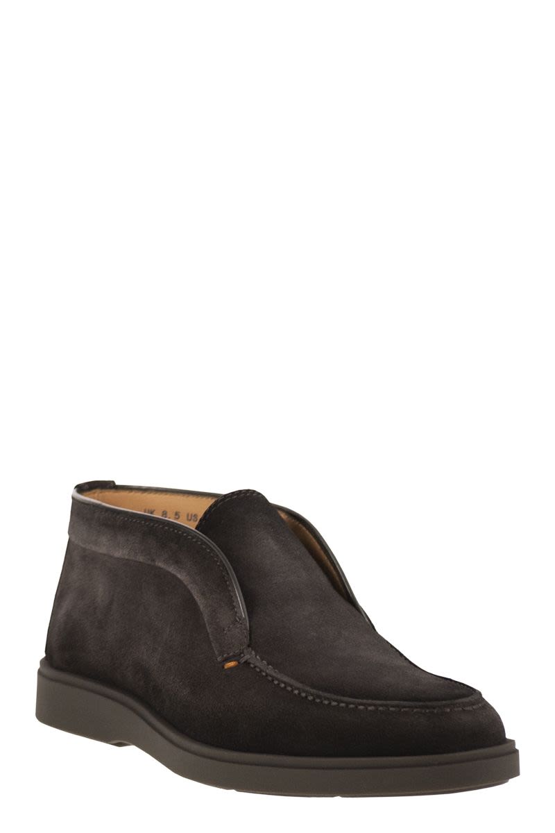 SANTONI Men's Suede Leather Desert Boot