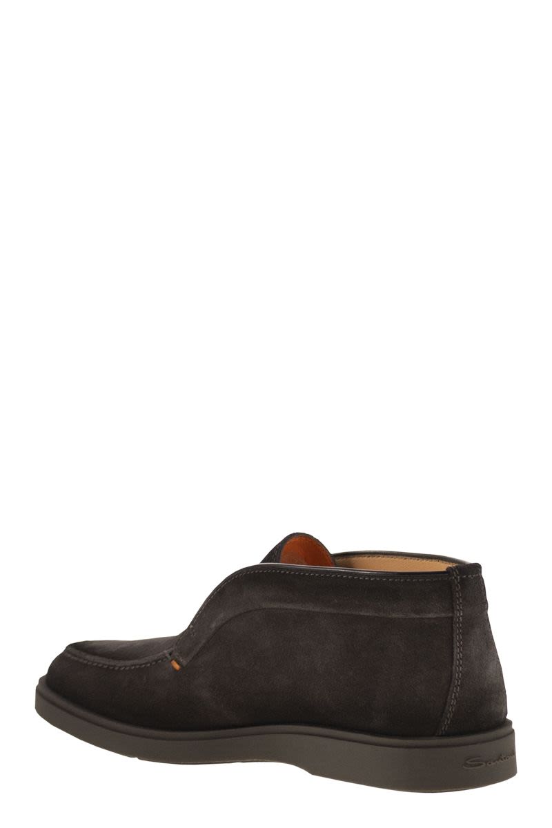 SANTONI Men's Suede Leather Desert Boot
