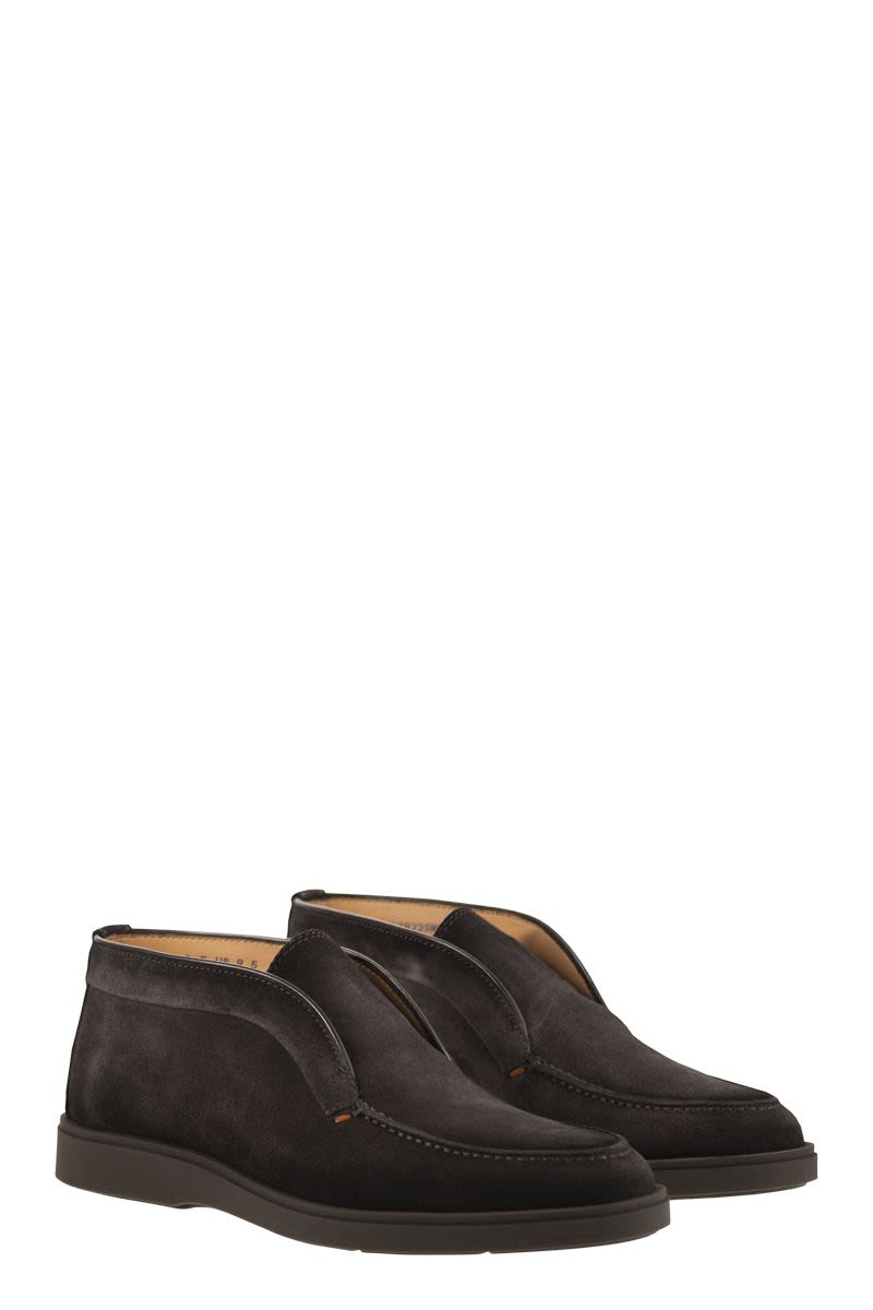SANTONI Men's Suede Leather Desert Boot