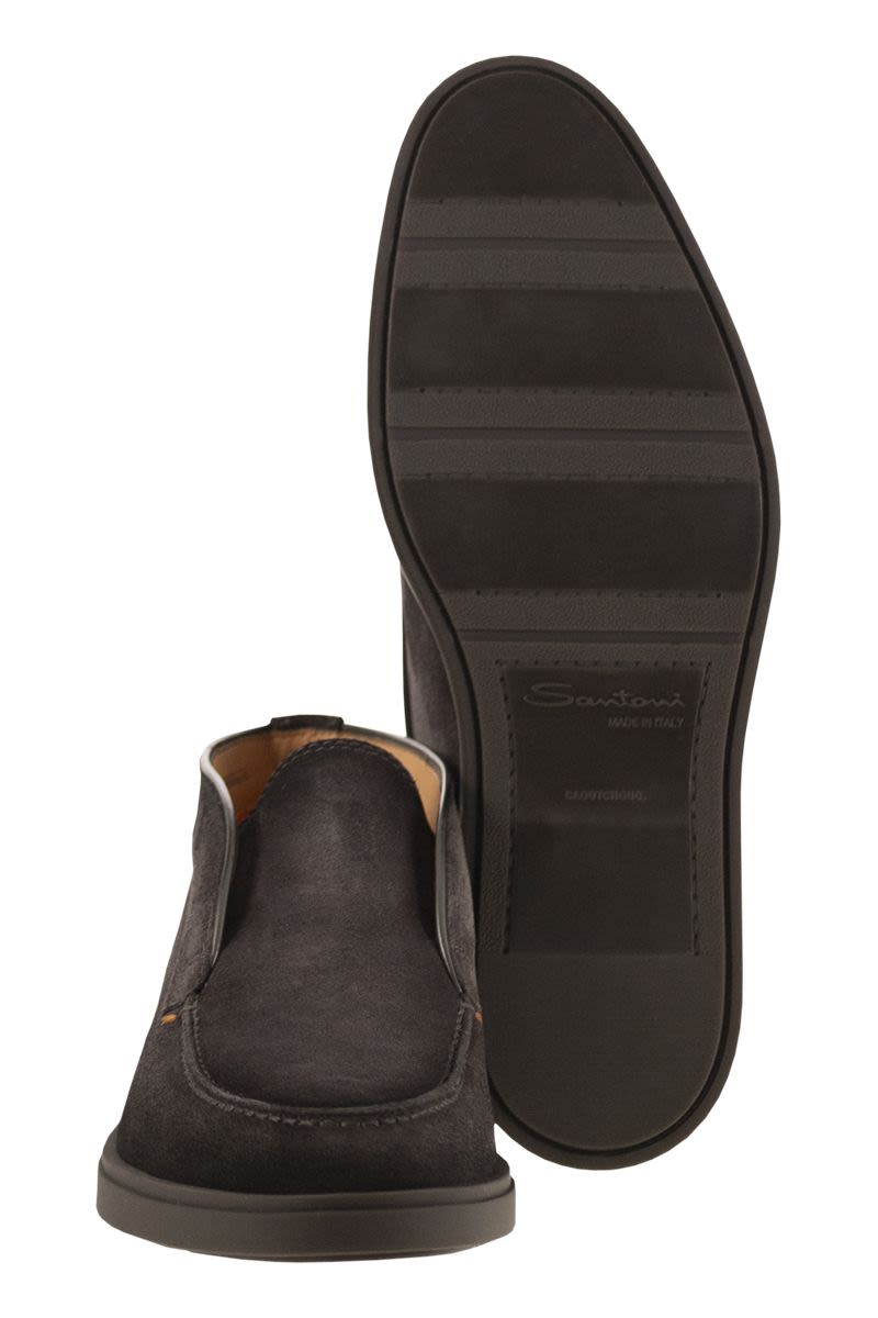 SANTONI Men's Suede Leather Desert Boot
