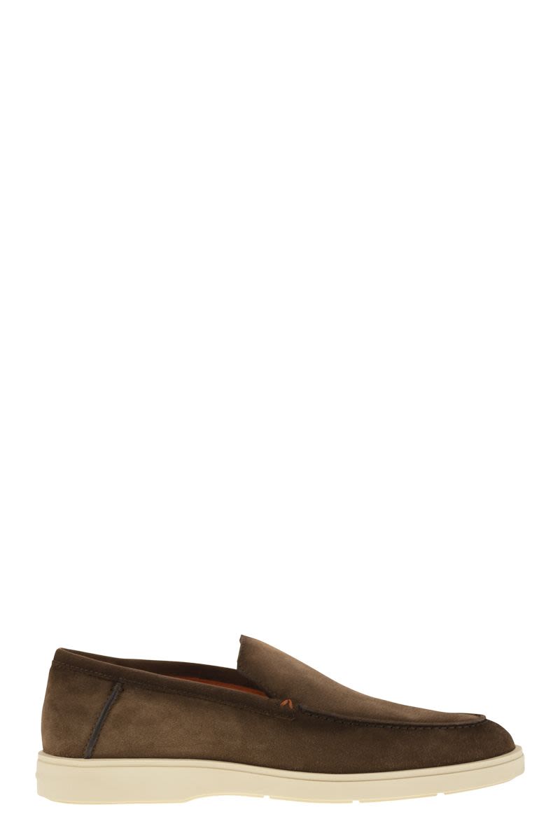 SANTONI Suede Loafers for Men