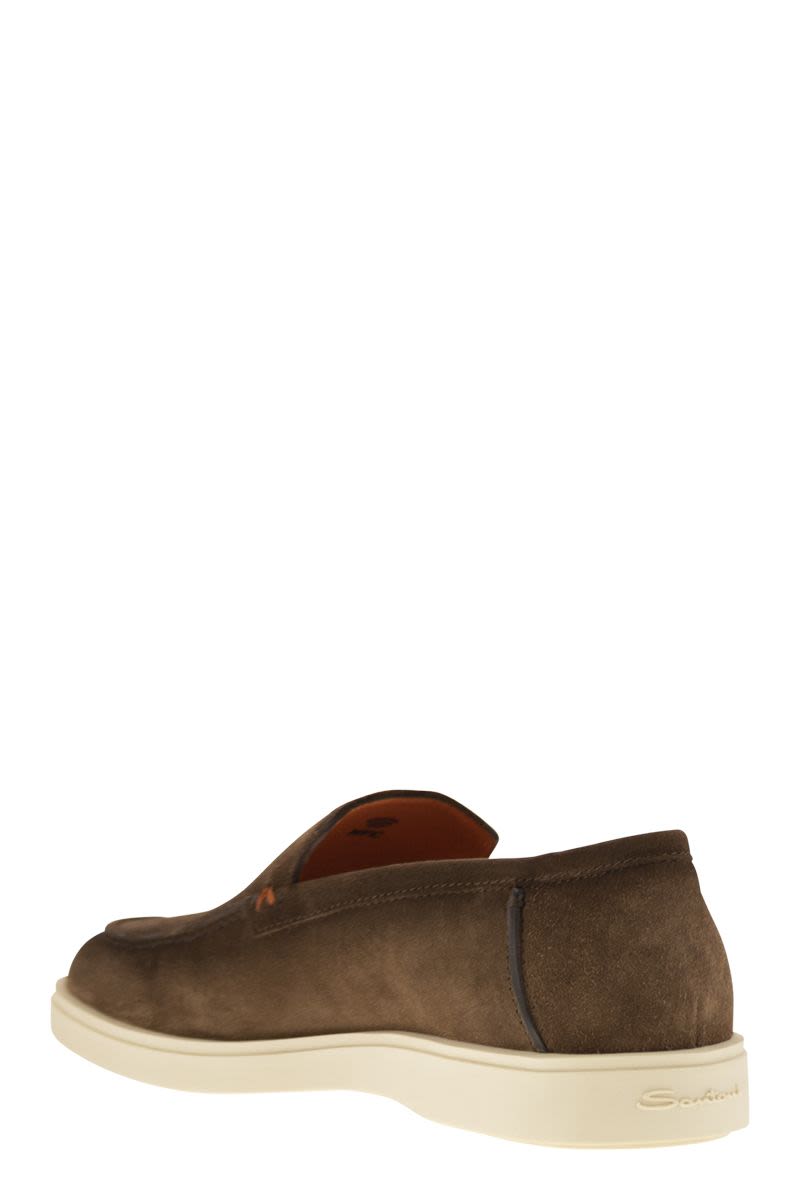 SANTONI Suede Loafers for Men