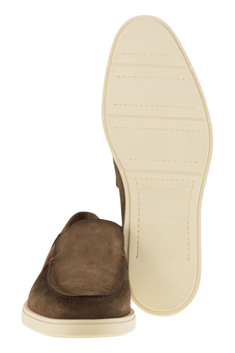 SANTONI Suede Loafers for Men