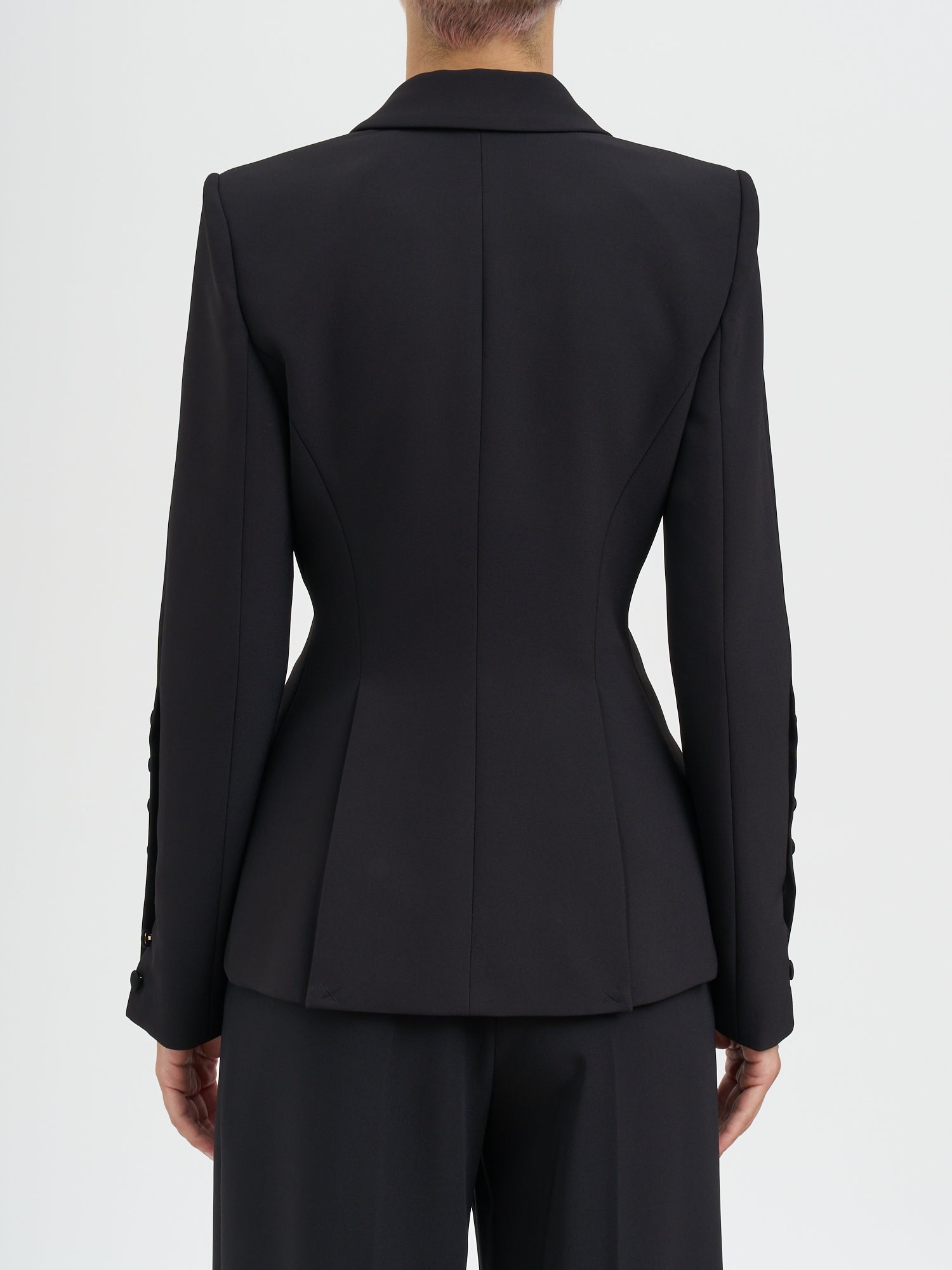 ELISABETTA FRANCHI Single-Breasted Jacket with Padded Shoulders - Size 40