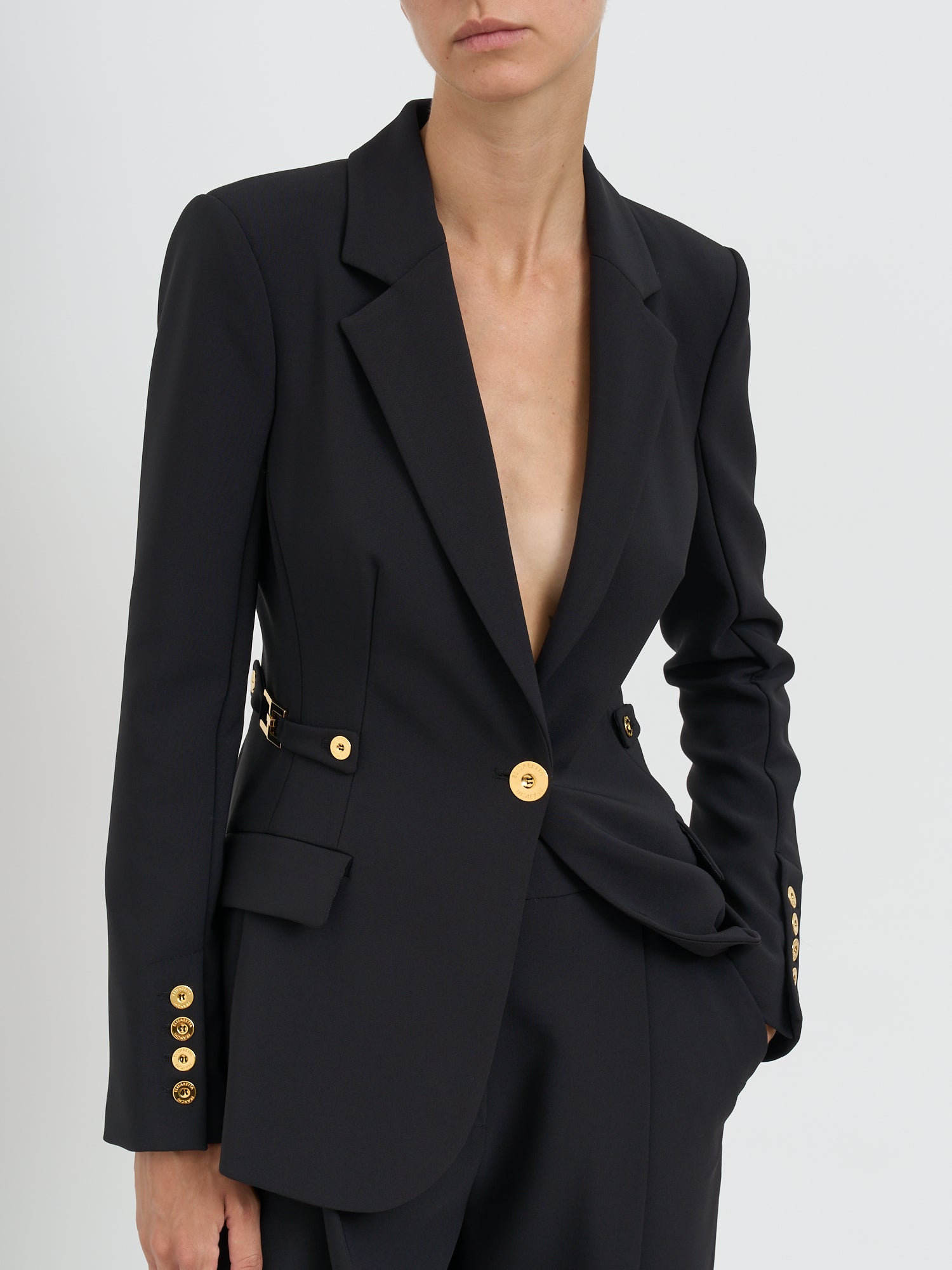 ELISABETTA FRANCHI Stylish Women's Jacket with Jewel Details - Size 40