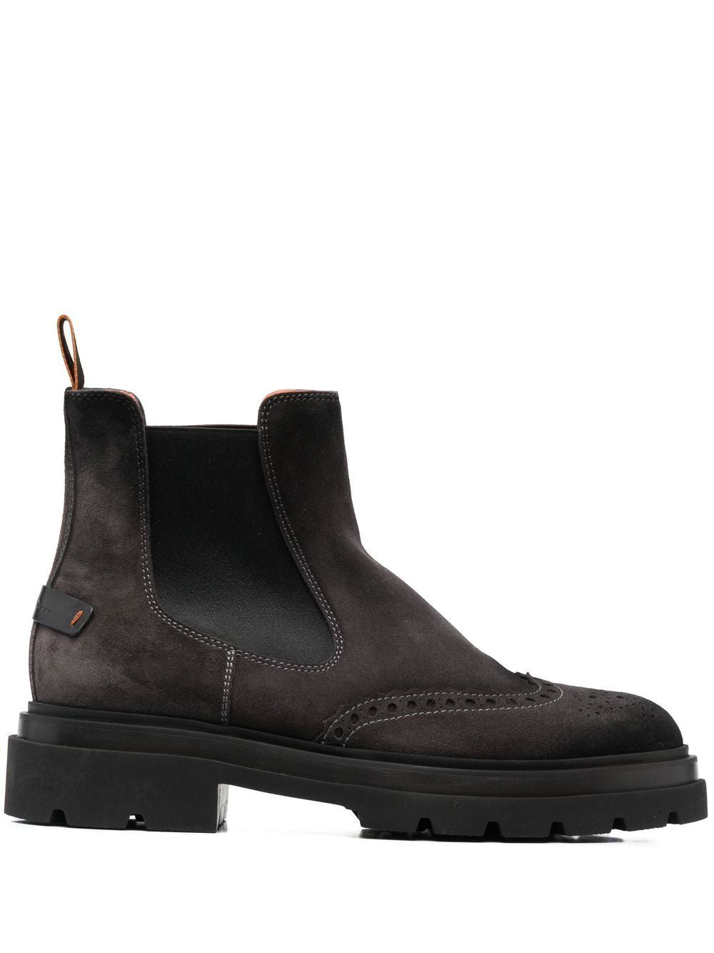 SANTONI Men's Suede Blocage Boots