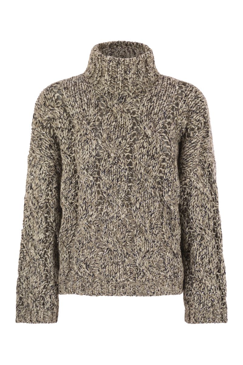 BRUNELLO CUCINELLI Braided Design Turtleneck Sweater
