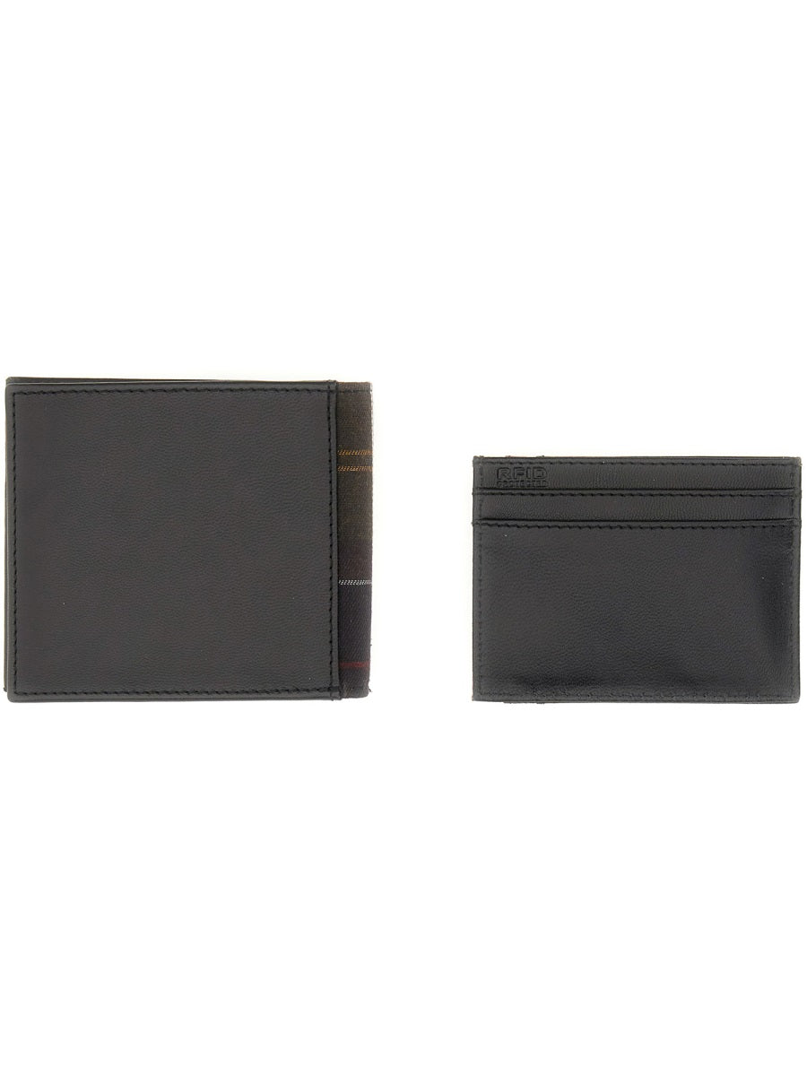 BARBOUR Wallet and Card Holder Set for Men