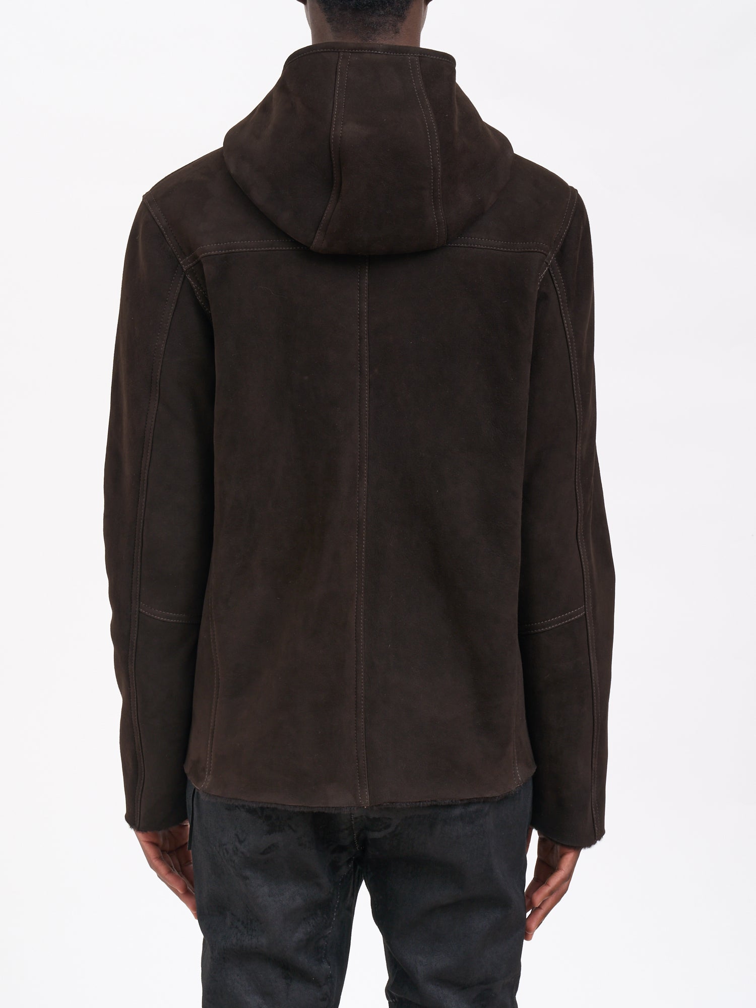 GIORGIO BRATO Men's Sheepskin Hooded Jacket with Front Zip - Size 50