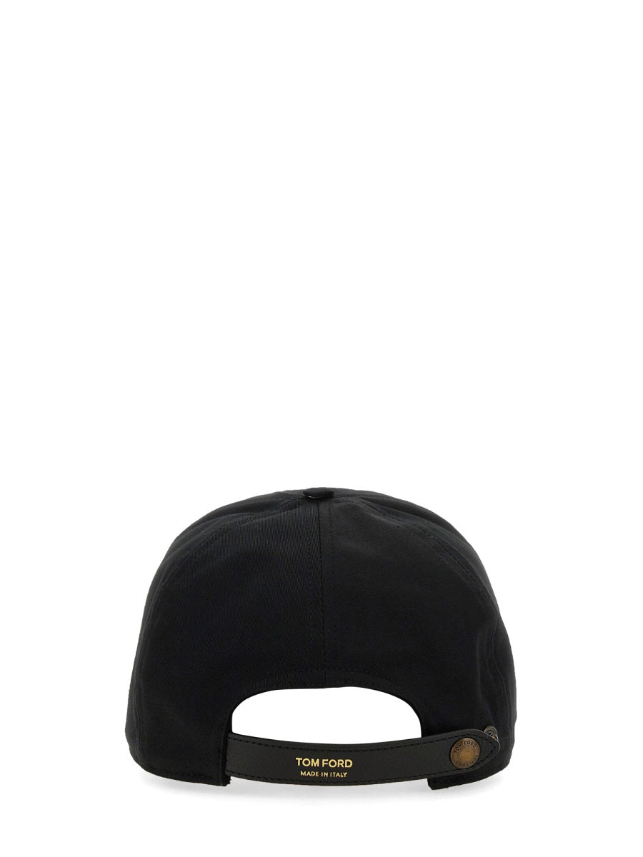 TOM FORD Men's Classic Cotton and Leather Hat