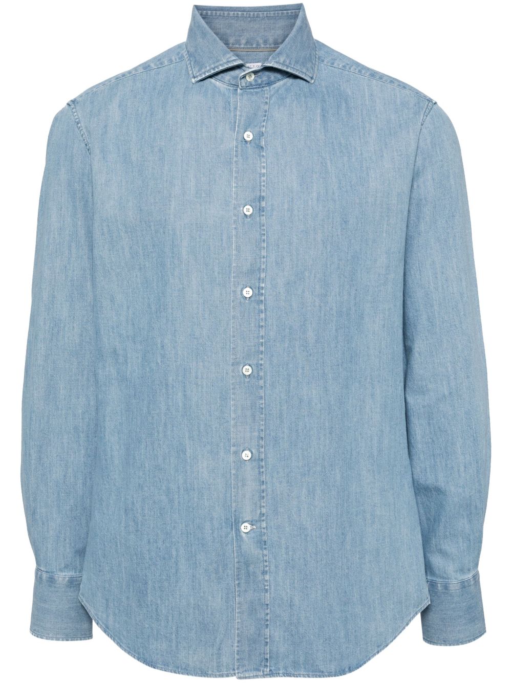 BRUNELLO CUCINELLI Slim Fit Cotton Chambray Shirt