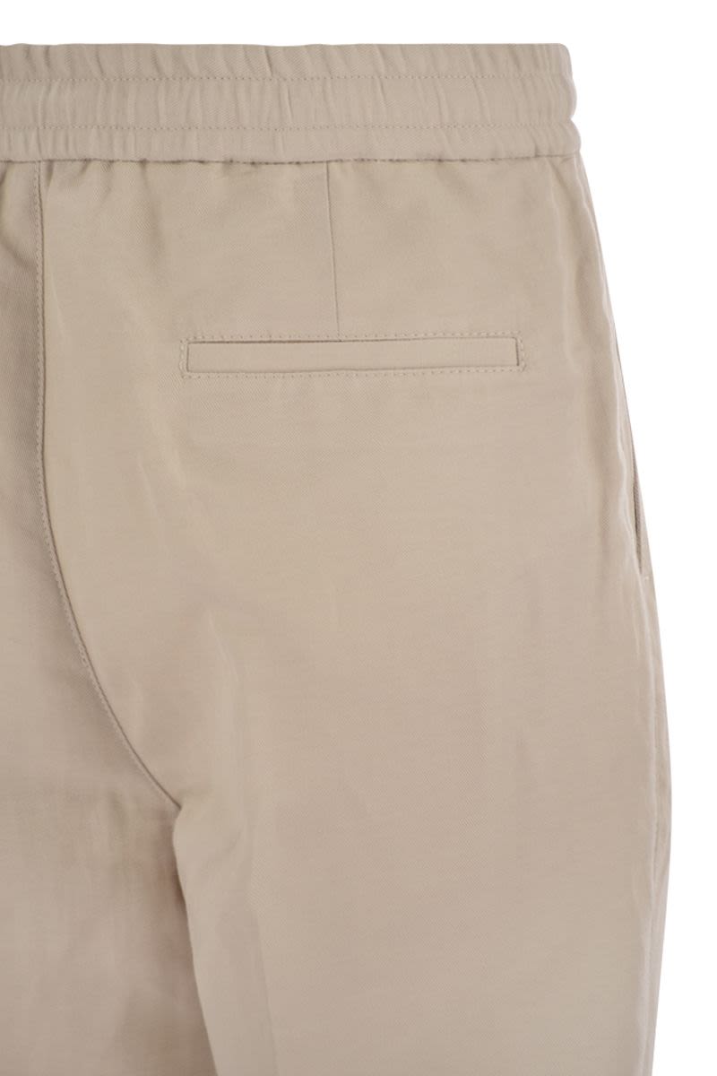 BRUNELLO CUCINELLI Linen Blend Drawstring Trousers for Men