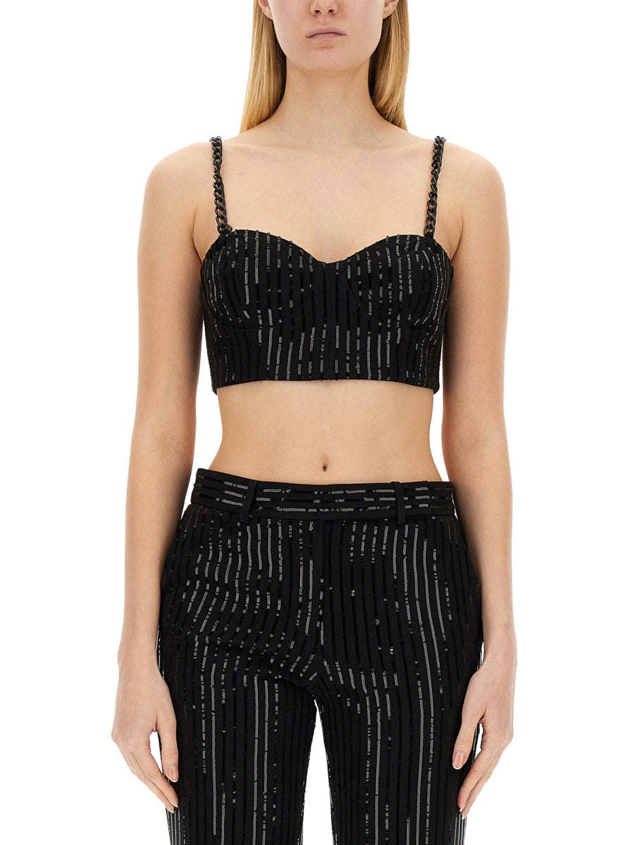 MICHAEL MICHAEL KORS Slim Fit Crepe Bustier Top - Size 2