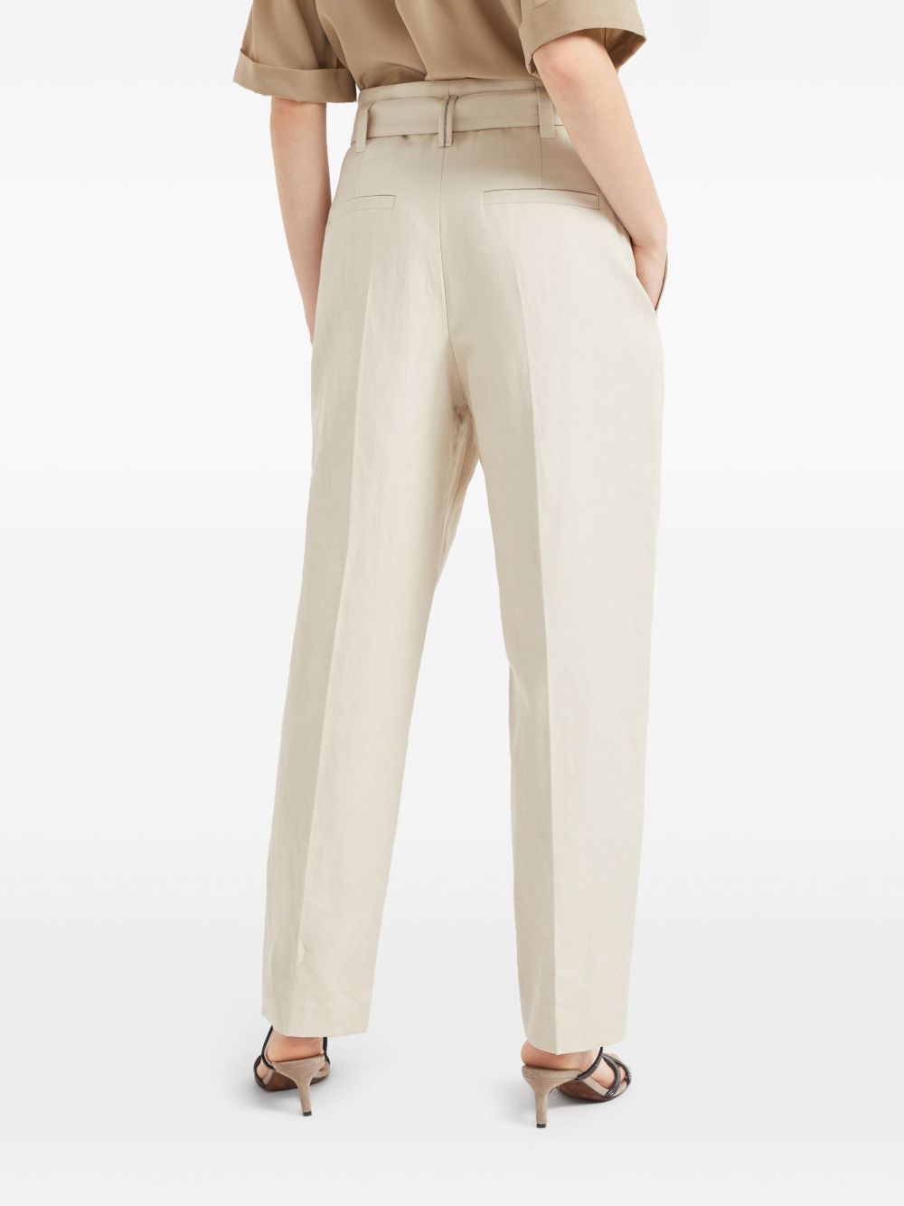 BRUNELLO CUCINELLI Canvas Trousers with Shiny Details