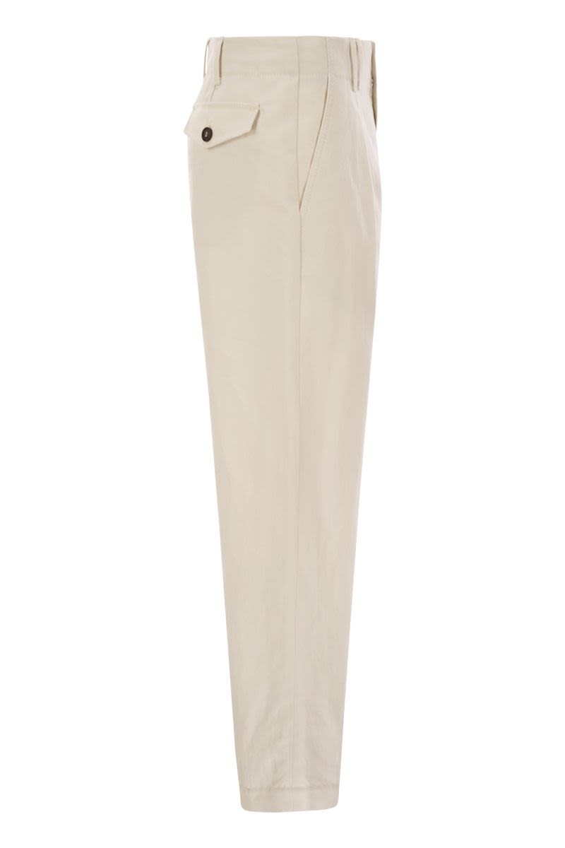 BRUNELLO CUCINELLI Pleated Chino Trousers for Women - Cropped Silhouette