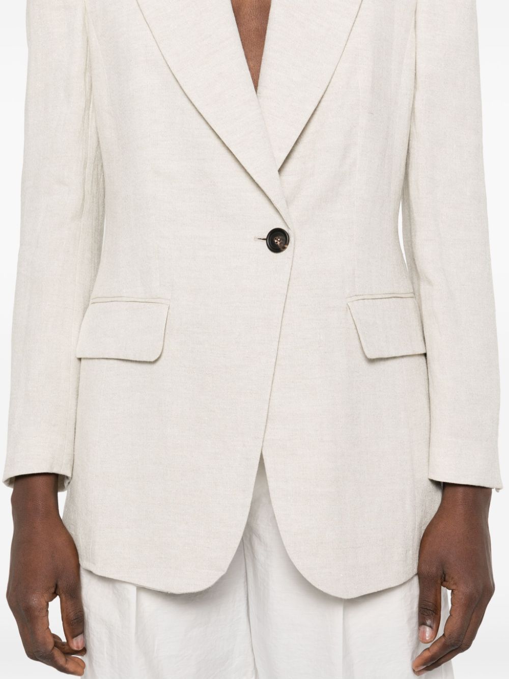 BRUNELLO CUCINELLI Classic Linen Single-Breasted Jacket