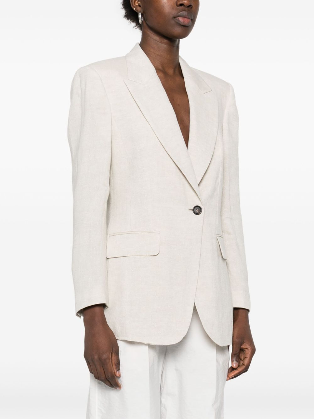 BRUNELLO CUCINELLI Classic Linen Single-Breasted Jacket
