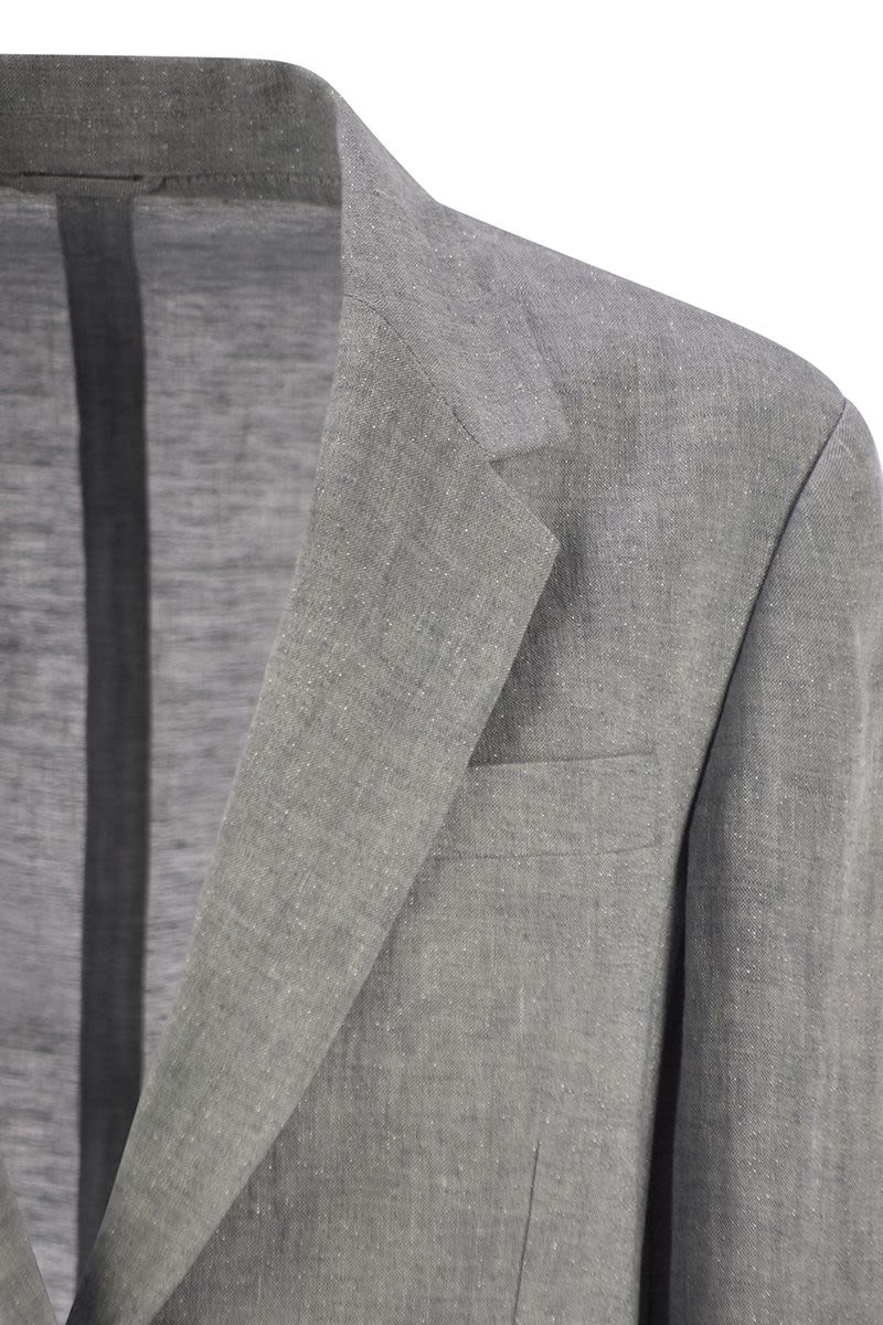 BRUNELLO CUCINELLI Sparkling Linen Canvas Jacket with Jewellery for Women