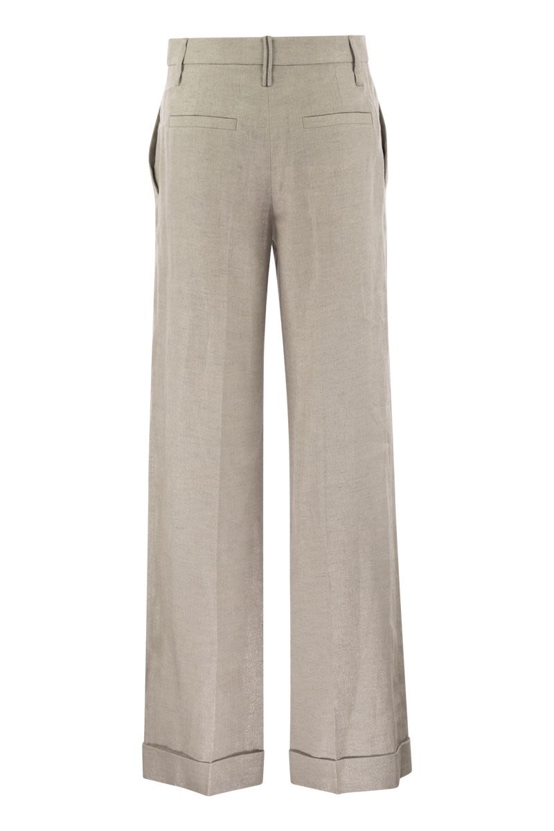 BRUNELLO CUCINELLI Flared Loose-Fitting Trousers with Necklace
