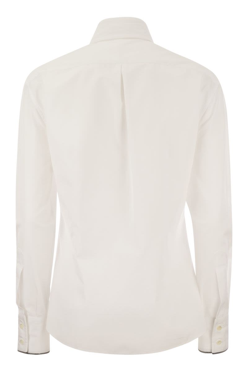 BRUNELLO CUCINELLI Cotton Poplin Shirt with Wide Sleeves