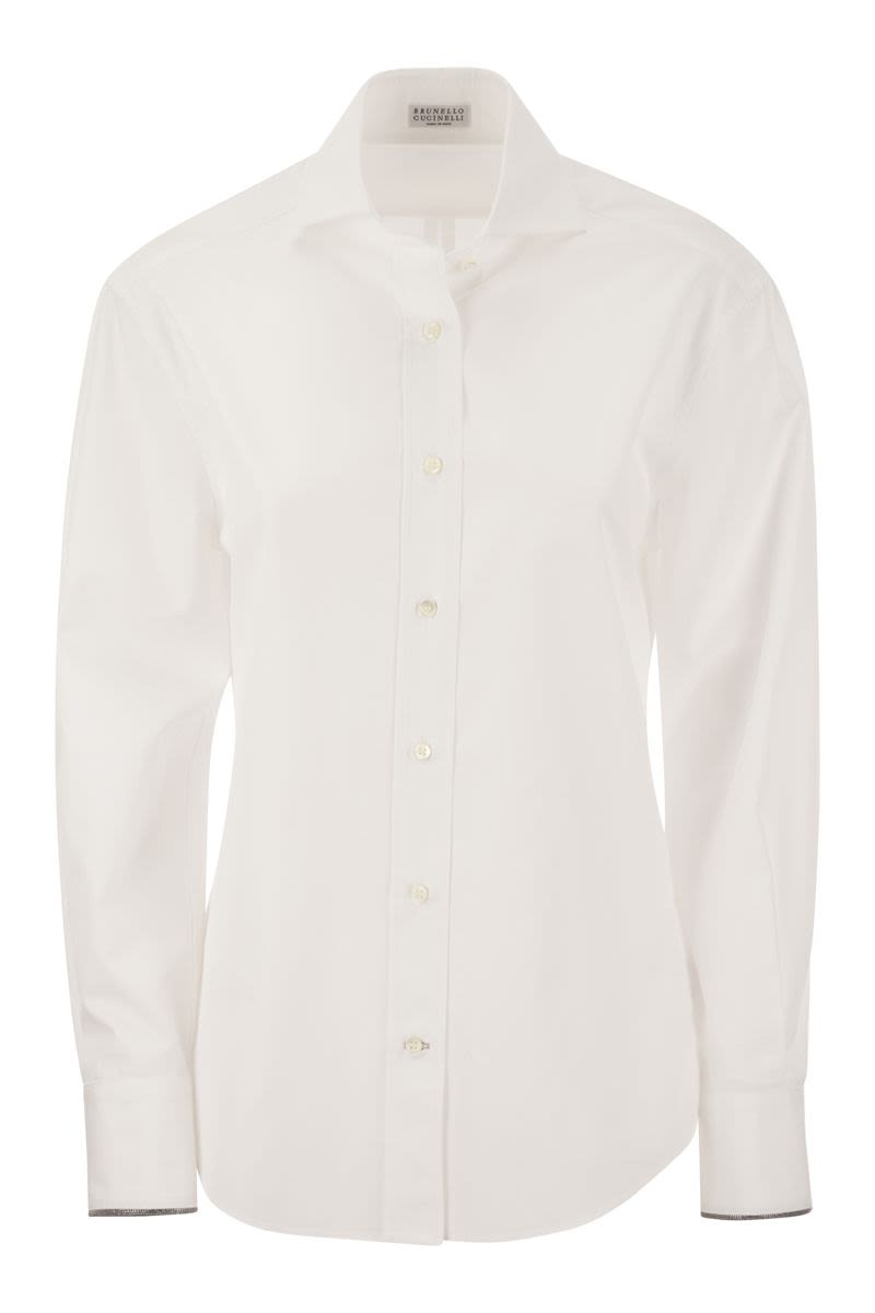 BRUNELLO CUCINELLI Cotton Poplin Shirt with Wide Sleeves