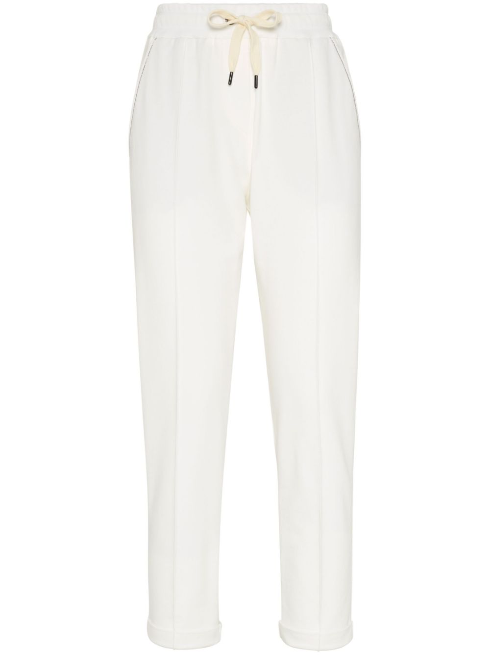 BRUNELLO CUCINELLI Lightweight Stretch Cotton Fleece Track Trousers - Women's Relaxed Fit