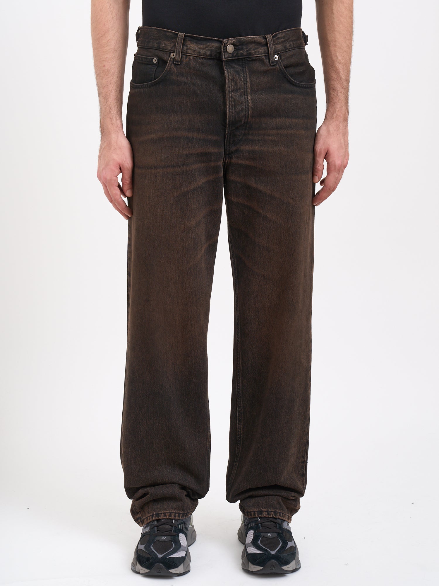 HAIKURE Men's Straight Leg Denim Pants Size 32 with Side Flare